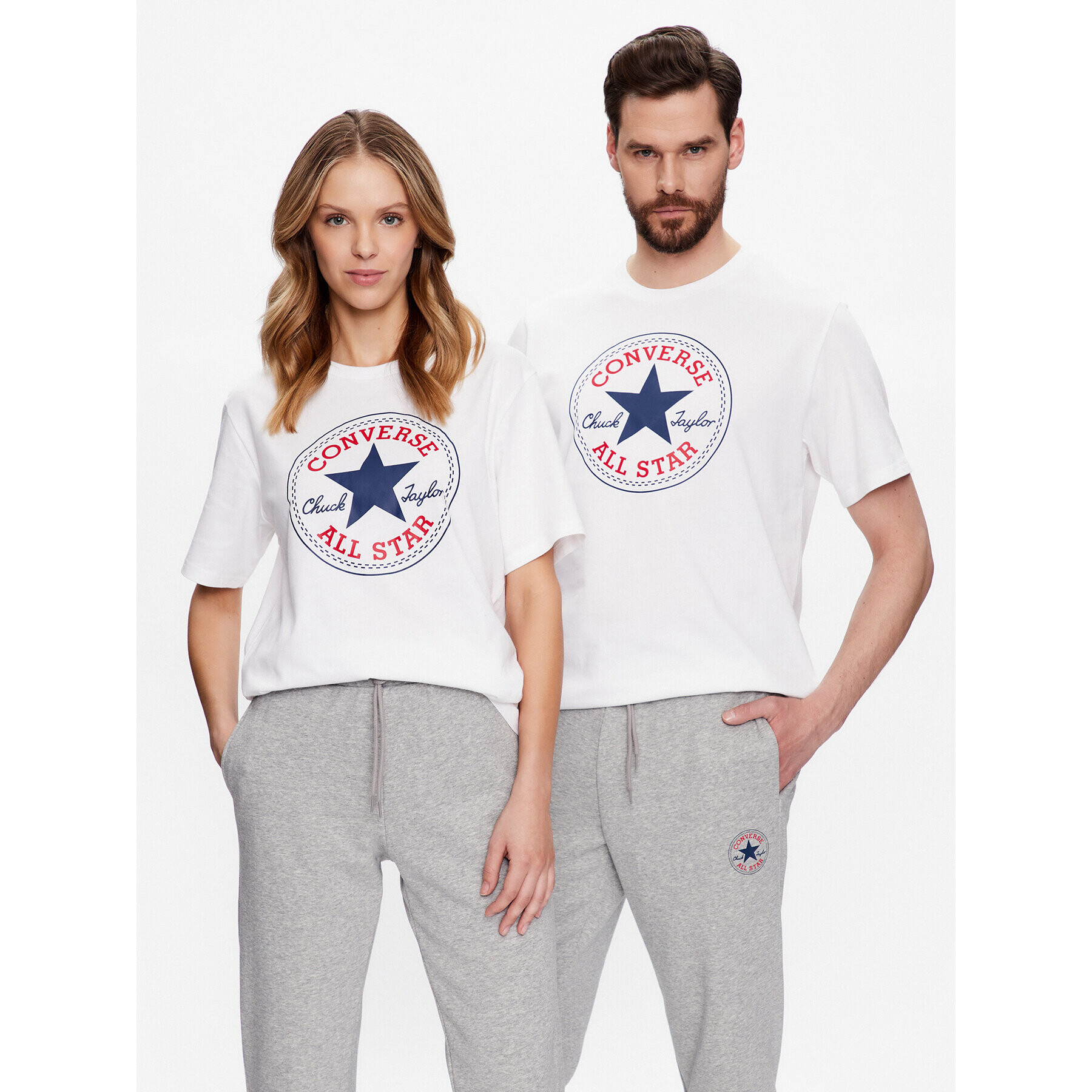 Converse Тишърт Unisex Go To All Star Patch 10025459-A03 Бял Standard Fit - Pepit.bg