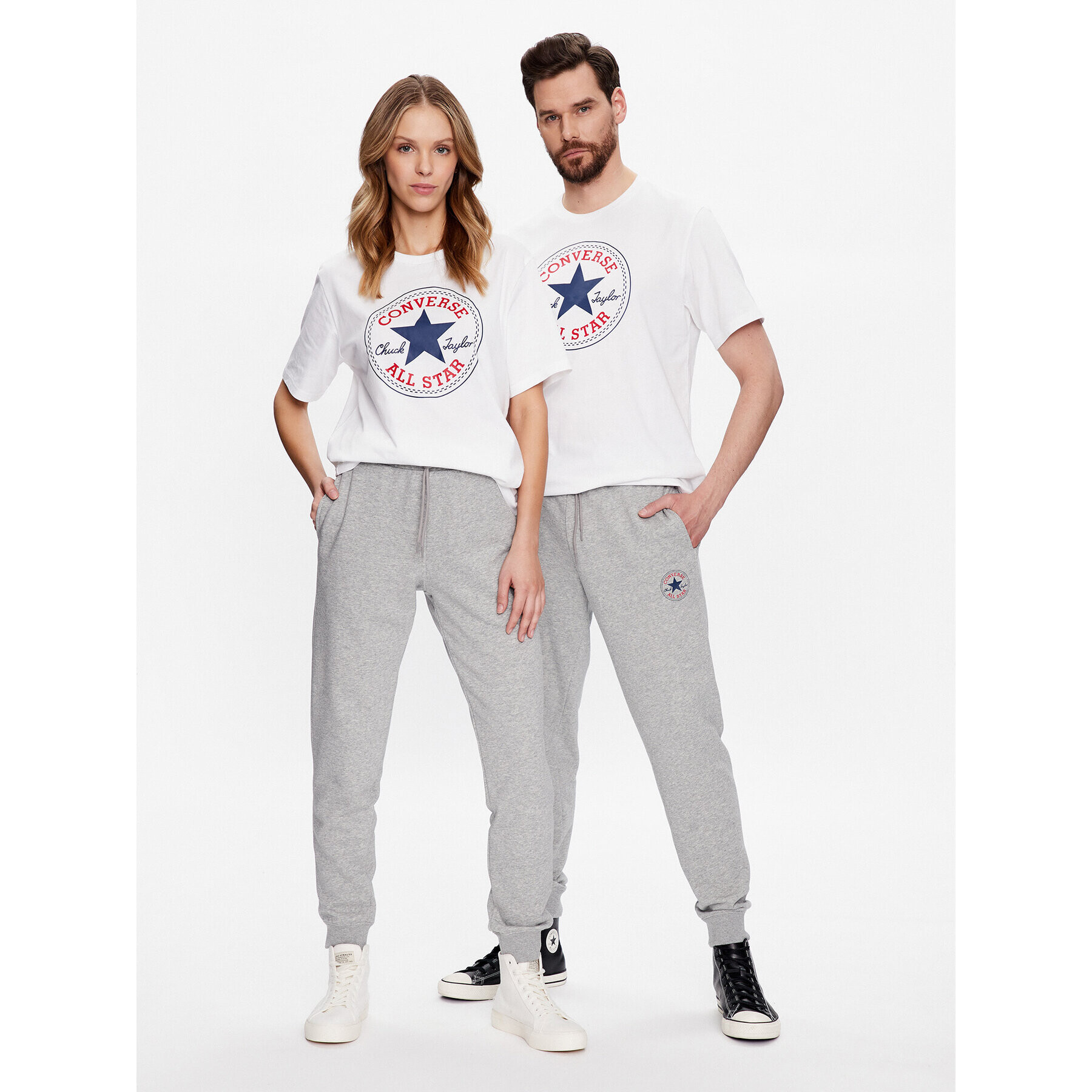 Converse Тишърт Unisex Go To All Star Patch 10025459-A03 Бял Standard Fit - Pepit.bg