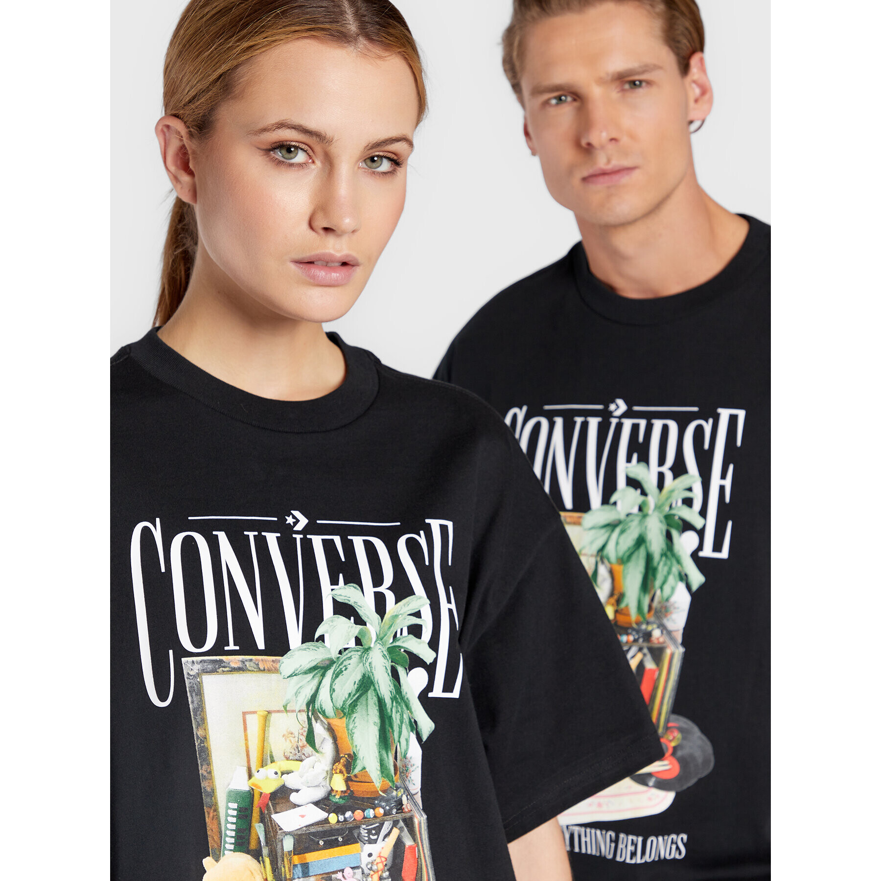 Converse Тишърт Unisex Hidden Treasures Graphic 10023785-A04 Черен Loose Fit - Pepit.bg