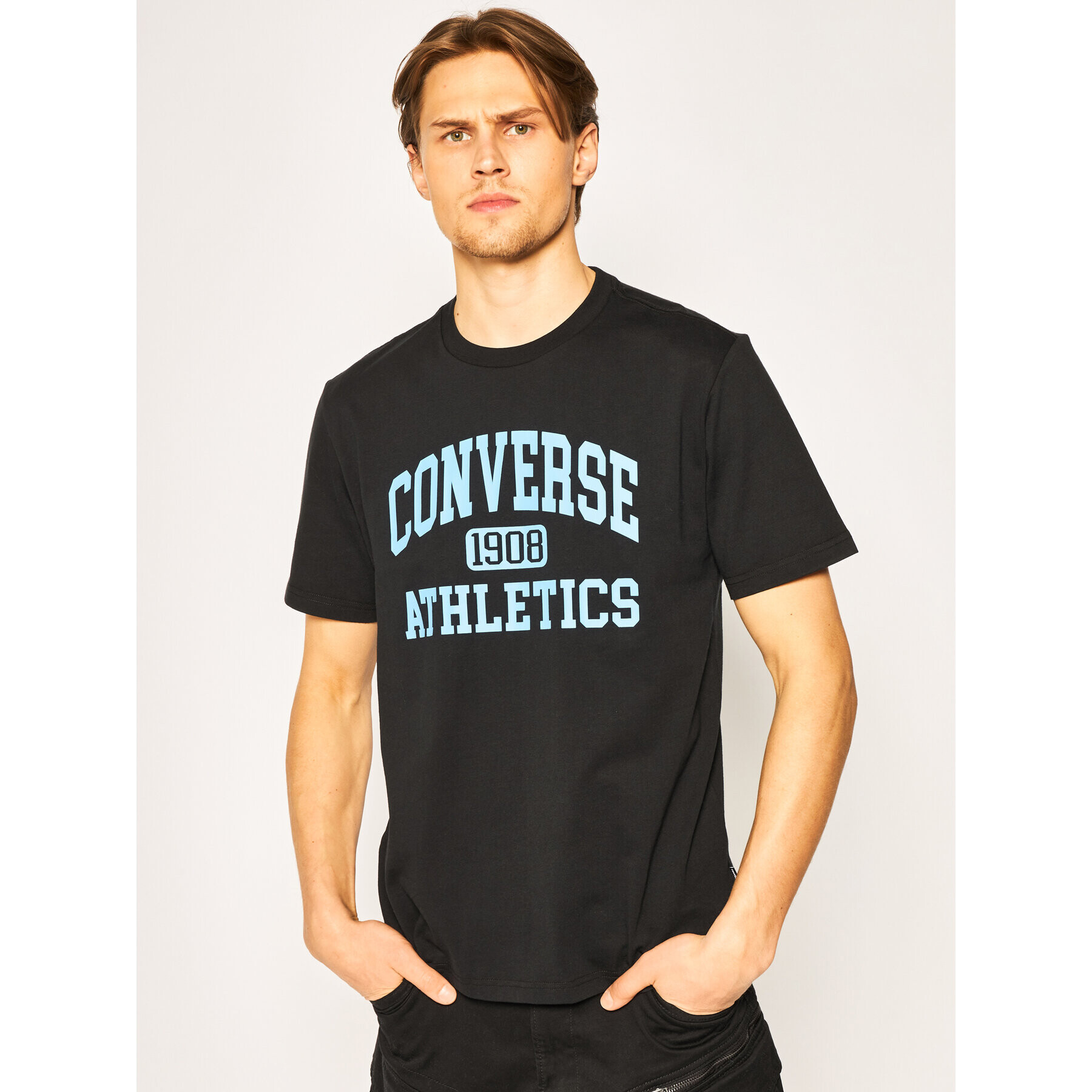 Converse Тишърт Varsity Wordmark Tee 10019071-A01 Черен Regular Fit - Pepit.bg