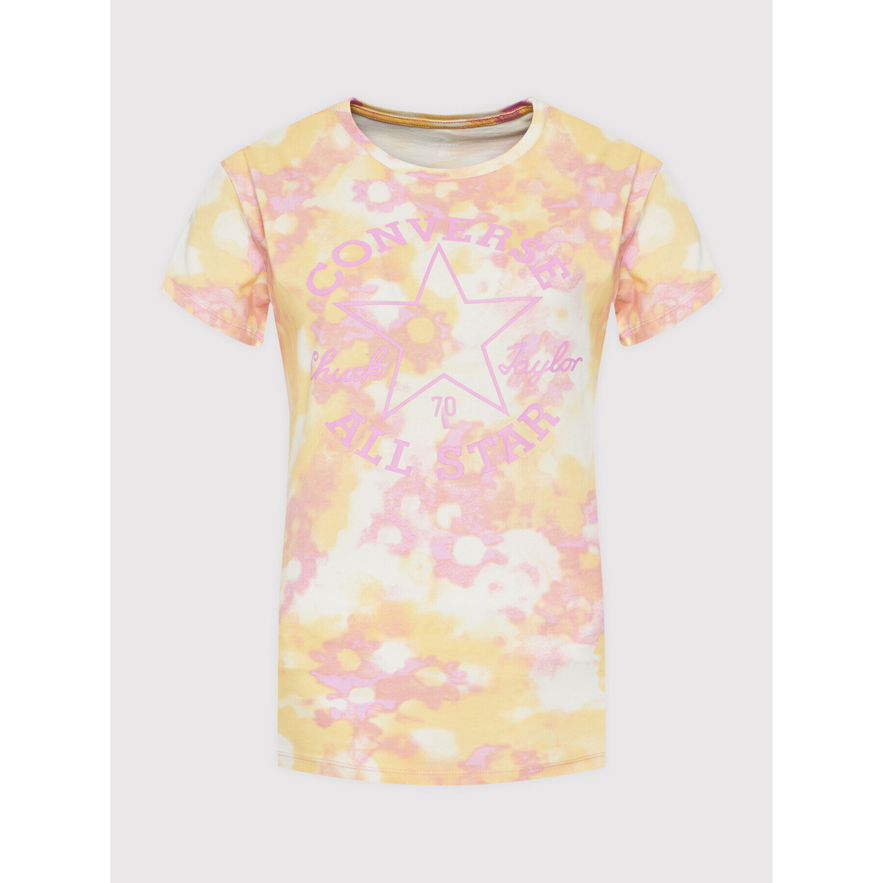 Converse Тишърт Washed Floral Patch 10023208-A02 Жълт Loose Fit - Pepit.bg