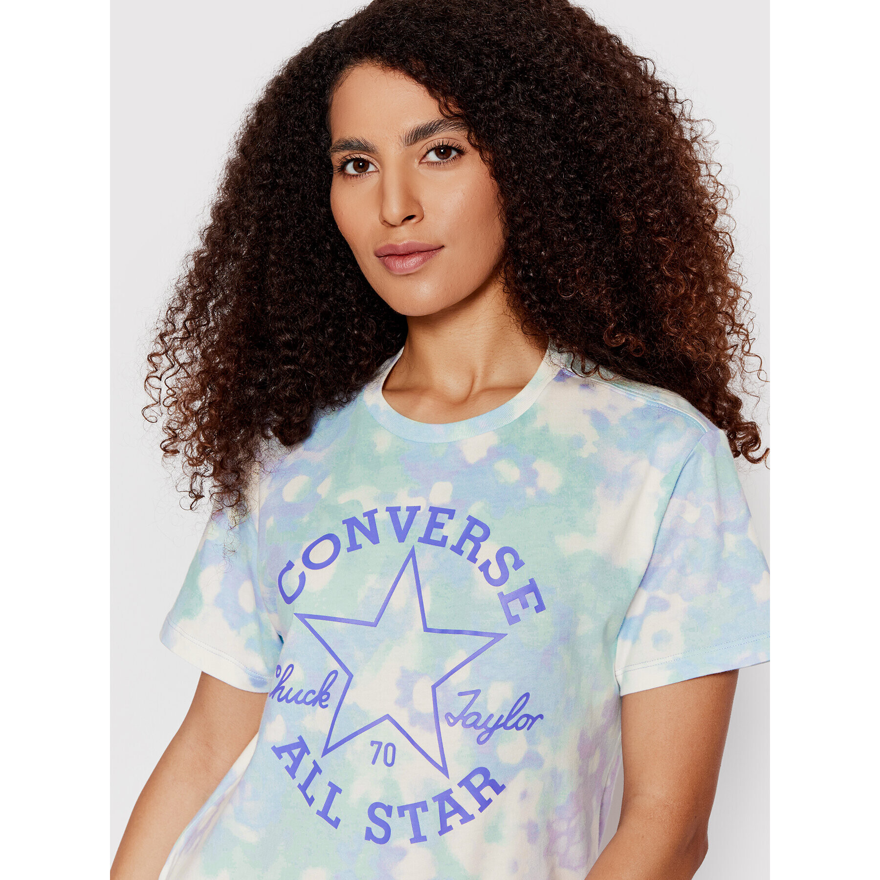 Converse Тишърт Washed Floral Patch 10023208-A03 Син Loose Fit - Pepit.bg