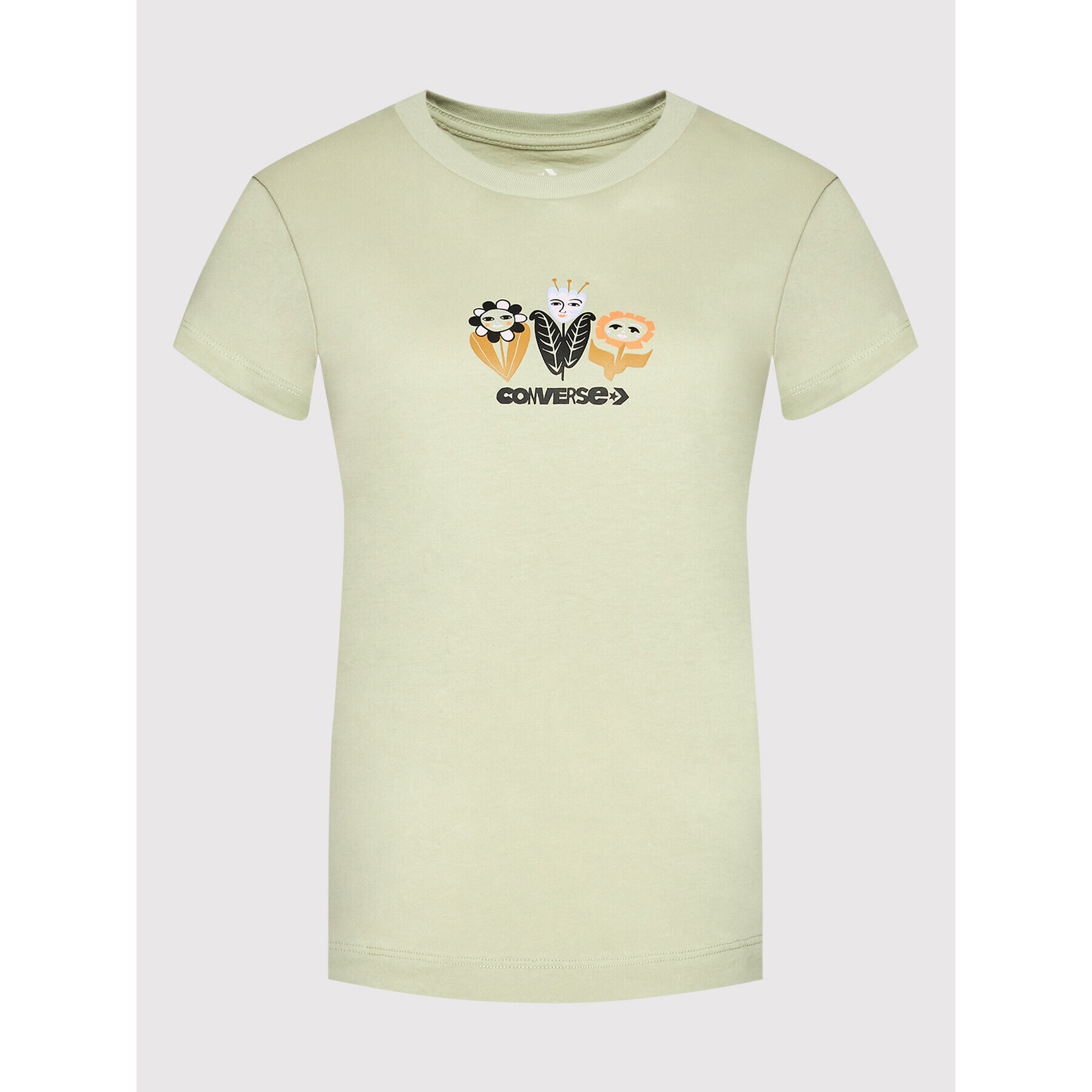 Converse Тишърт We Are Stronger Together 10024264-A02 Зелен Regular Fit - Pepit.bg