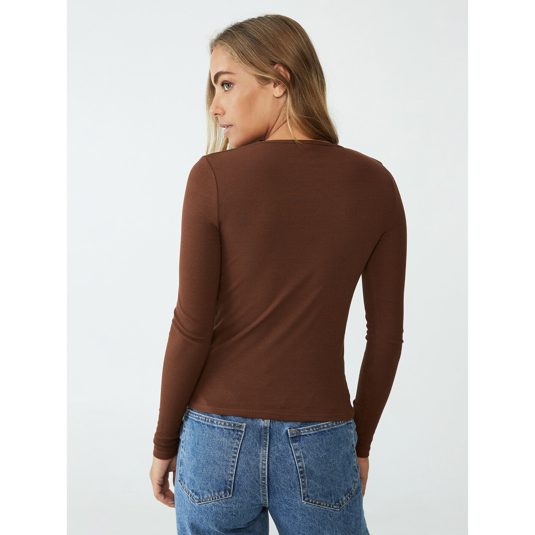 Cotton On Блуза 2052741 Кафяв Slim Fit - Pepit.bg