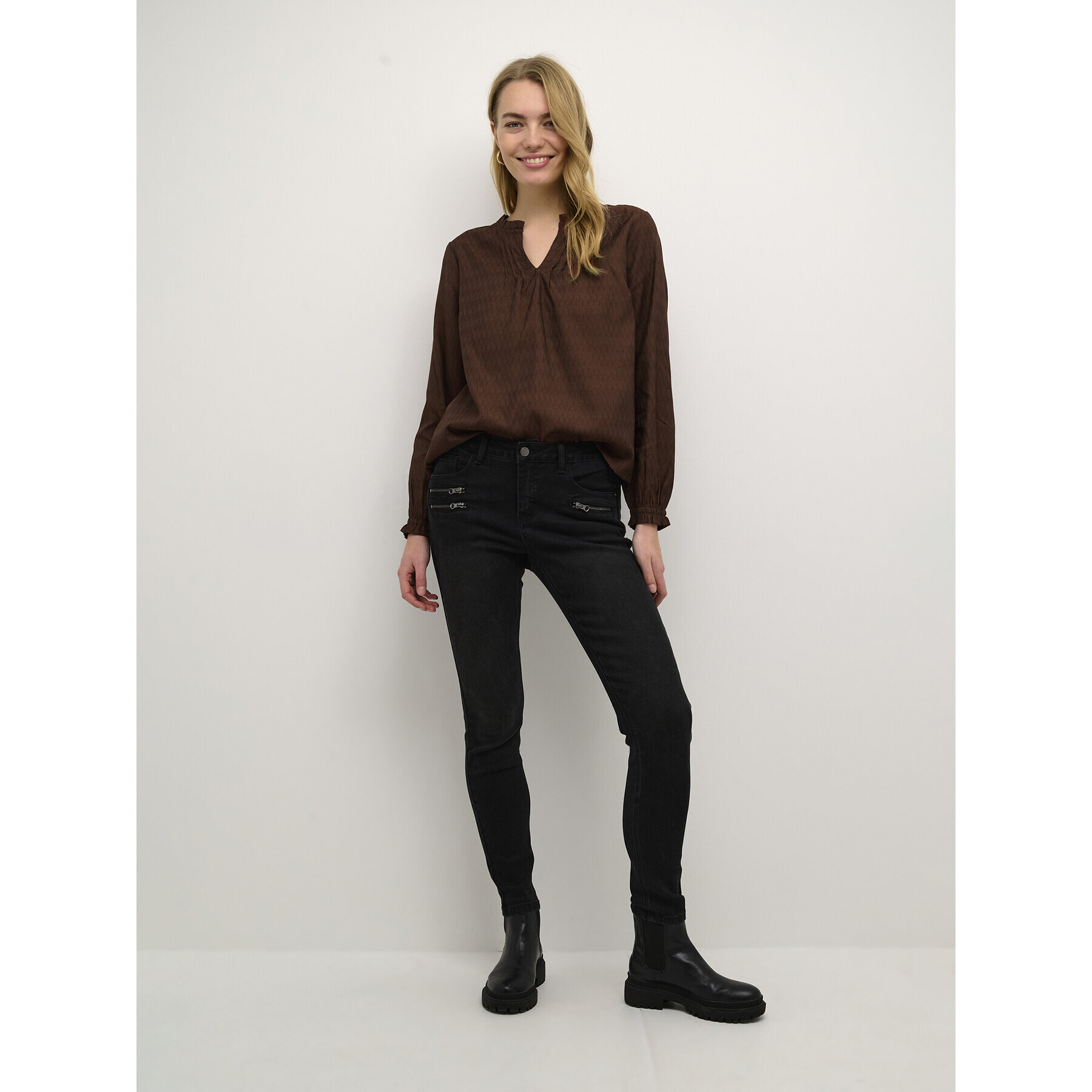 Cream Блуза Crliselin 10611698 Кафяв Straight Fit - Pepit.bg