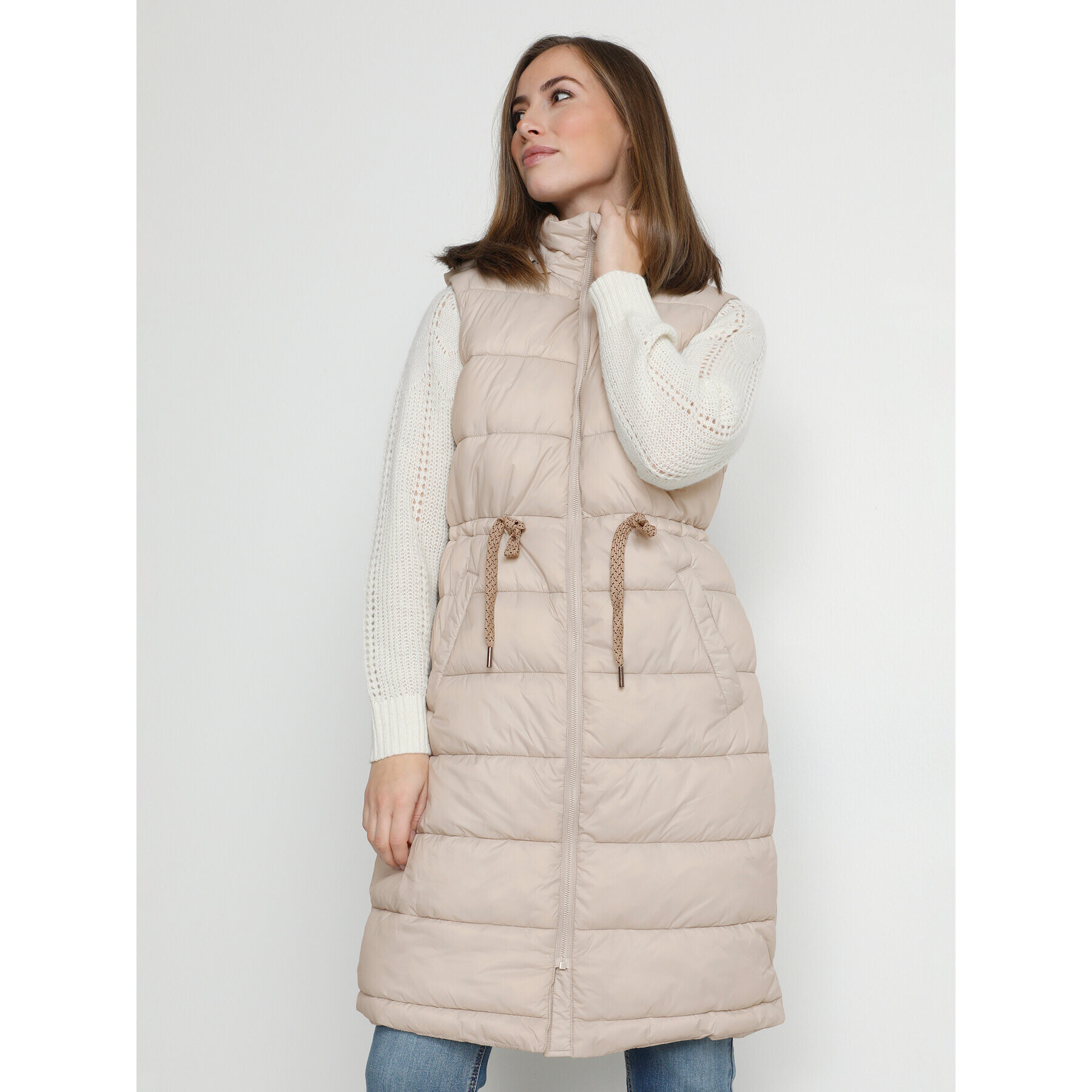 Cream Елек Gaiagro 10610310 Бежов Loose Fit - Pepit.bg