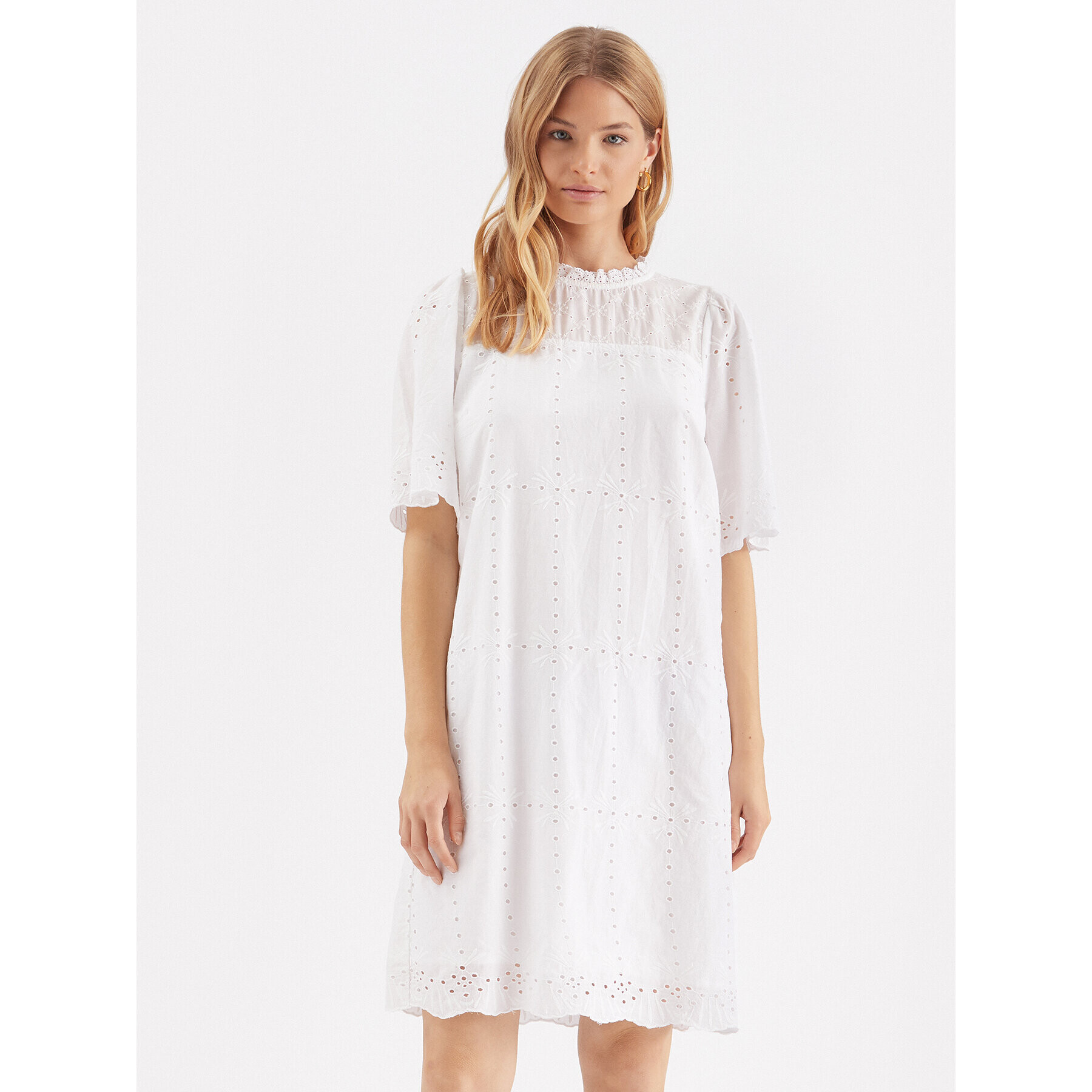 Cream Ежедневна рокля Moccamia 10611191 Бял Regular Fit - Pepit.bg