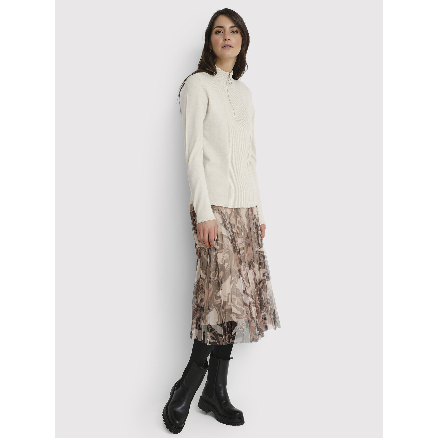 Cream Поло Christine 10610647 Бежов Slim Fit - Pepit.bg