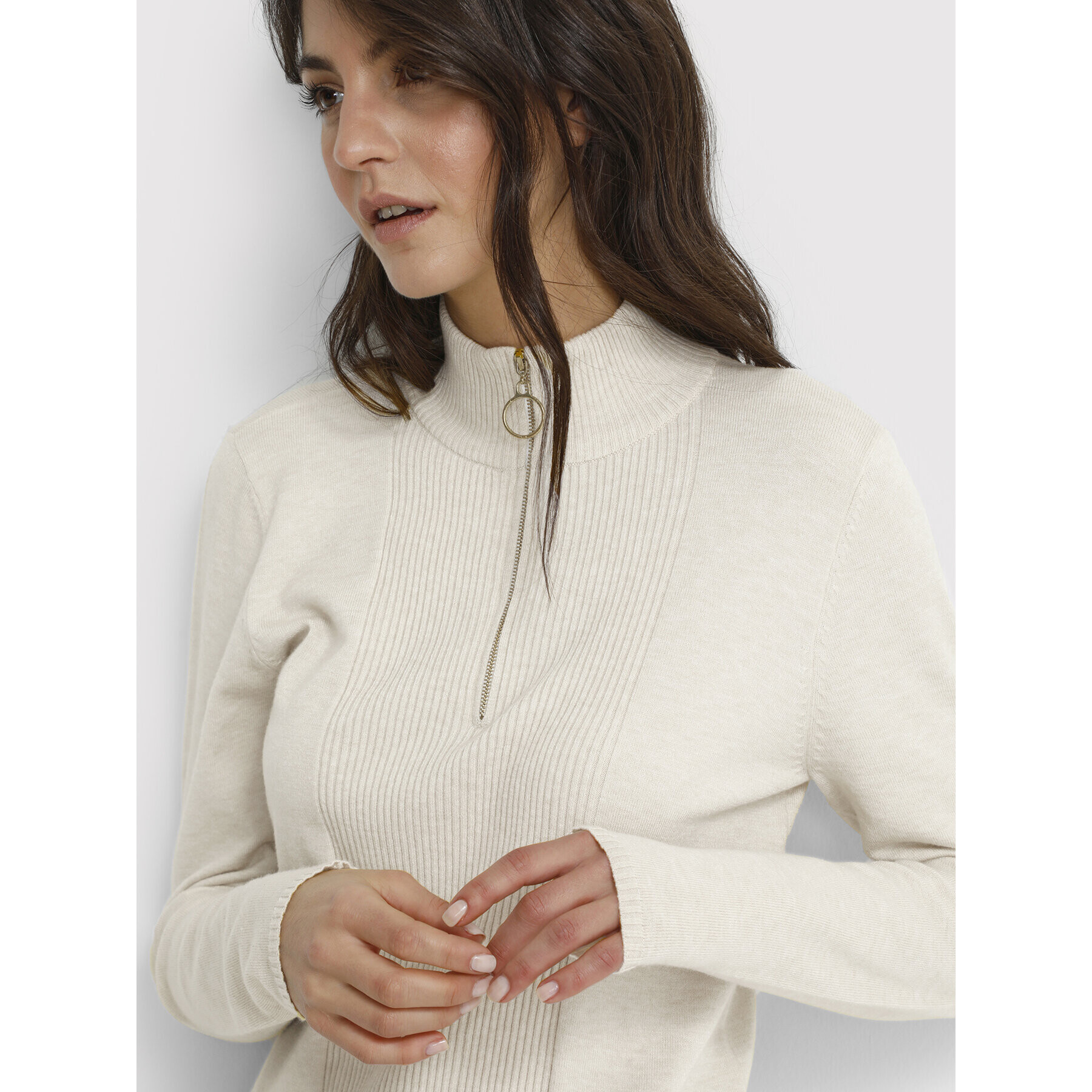 Cream Поло Christine 10610647 Бежов Slim Fit - Pepit.bg