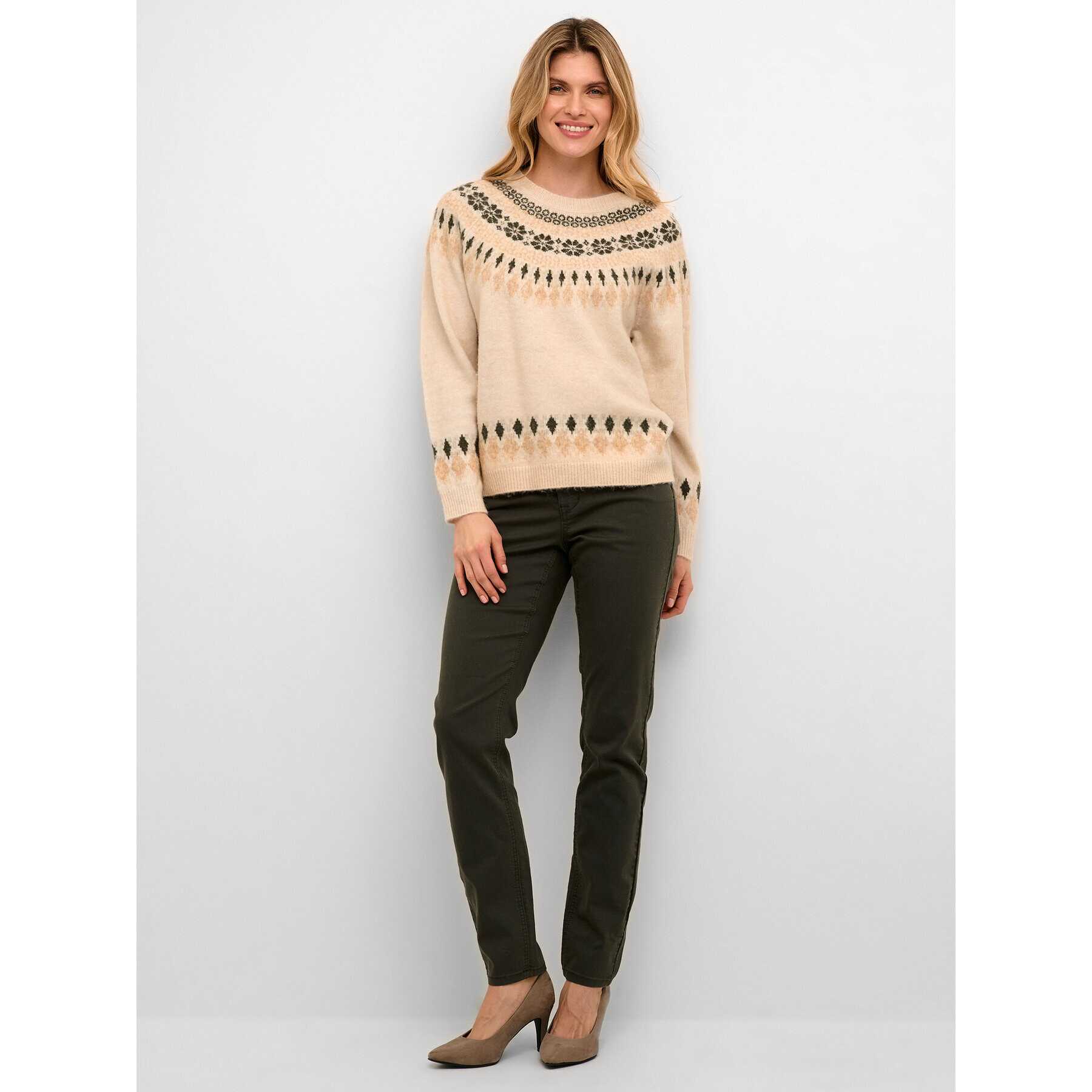 Cream Пуловер Crcherry Knit 10610568 Бежов Loose Fit - Pepit.bg