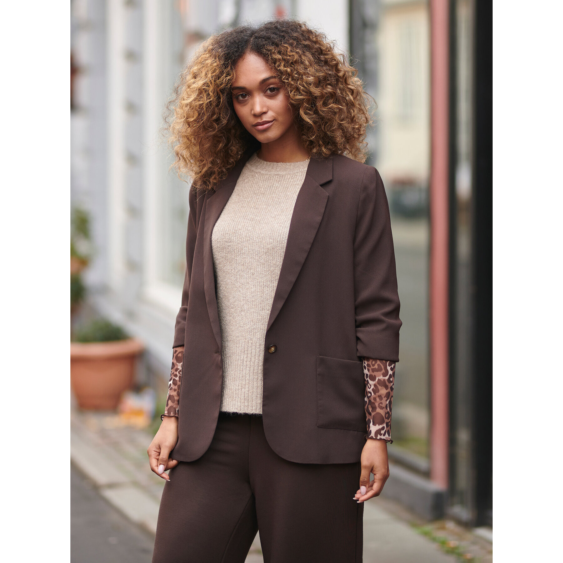 Cream Сако Cocamia Blazer 10610271 Кафяв Regular Fit - Pepit.bg