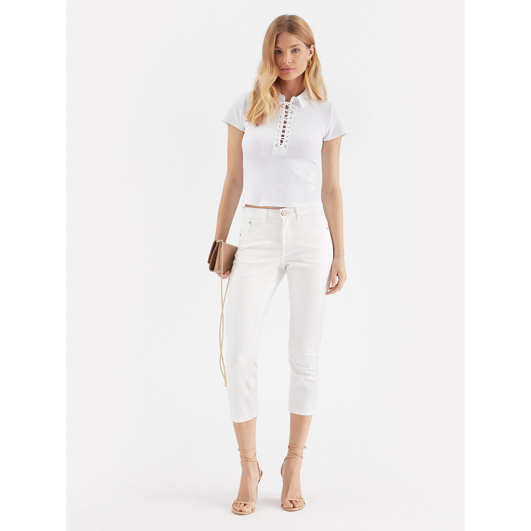Cream Текстилни панталони Lotte 10611184 Бял Regular Fit - Pepit.bg