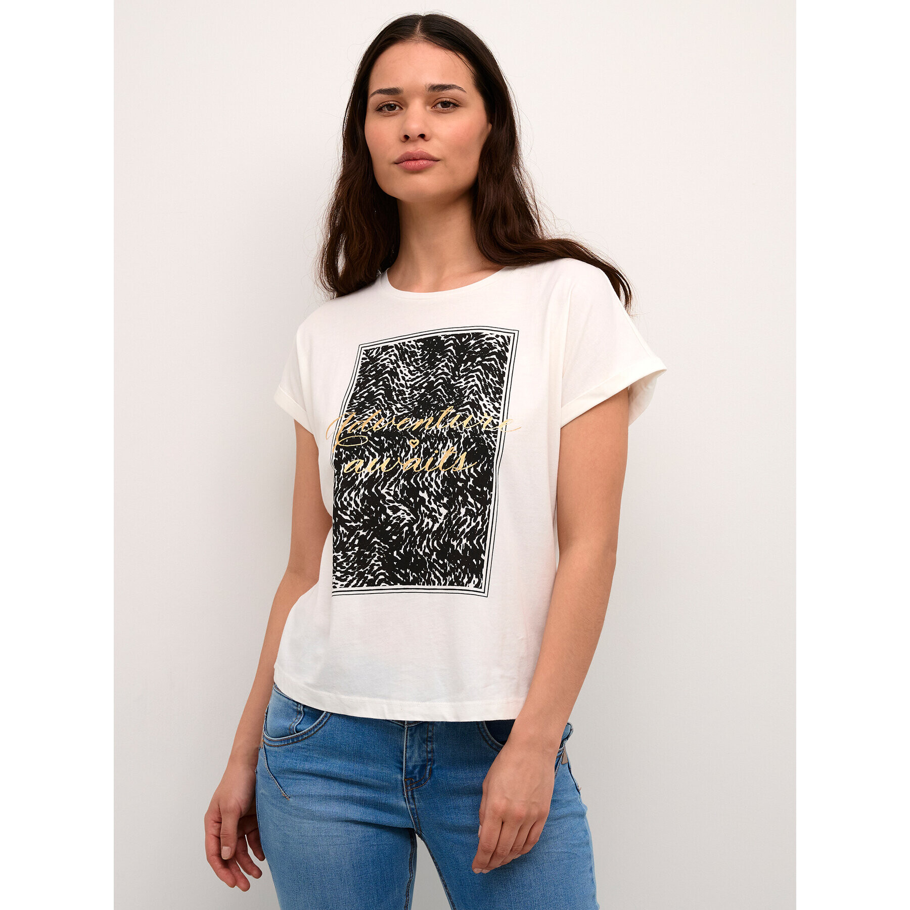 Cream Тишърт Crdania 10611633 Бял Regular Fit - Pepit.bg