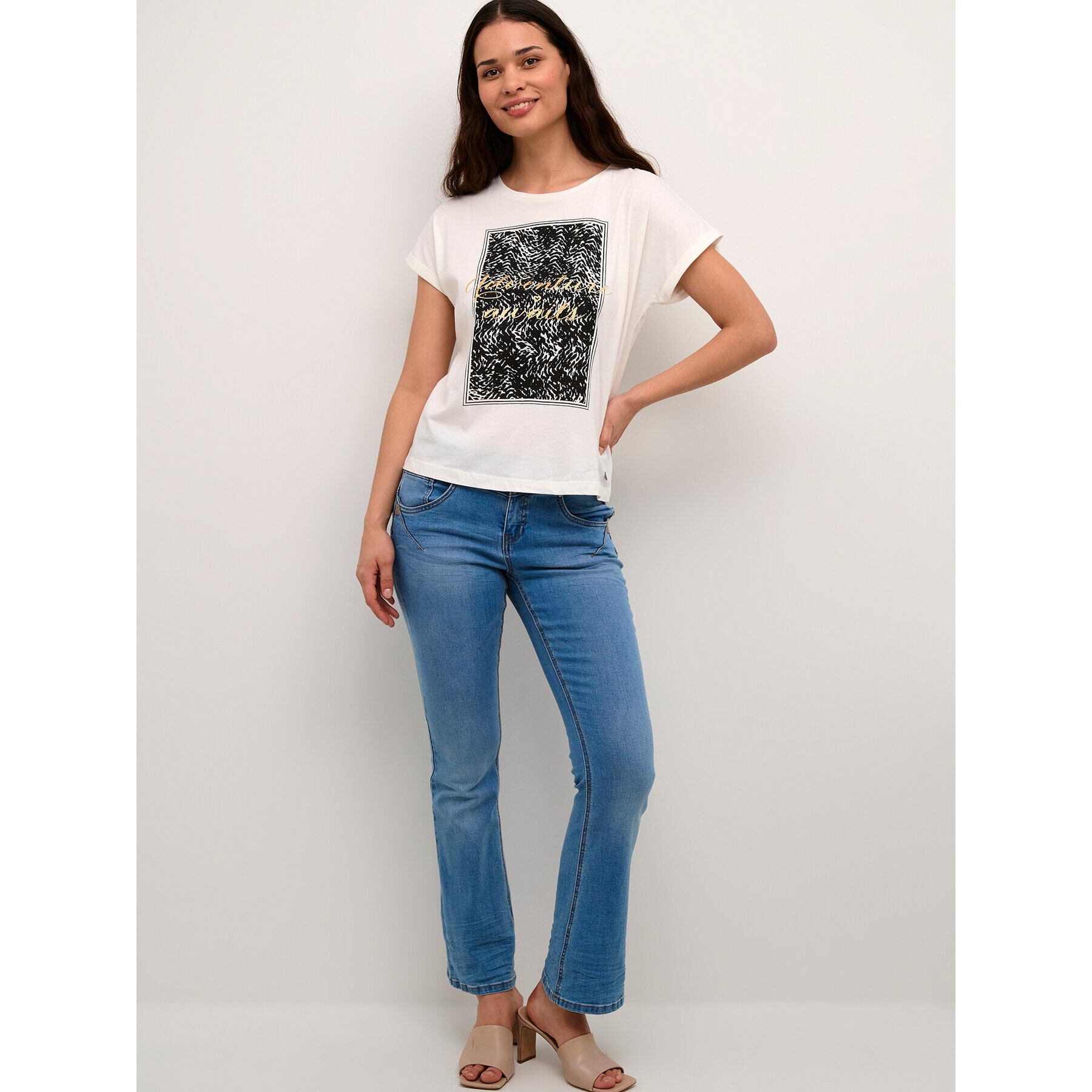 Cream Тишърт Crdania 10611633 Бял Regular Fit - Pepit.bg