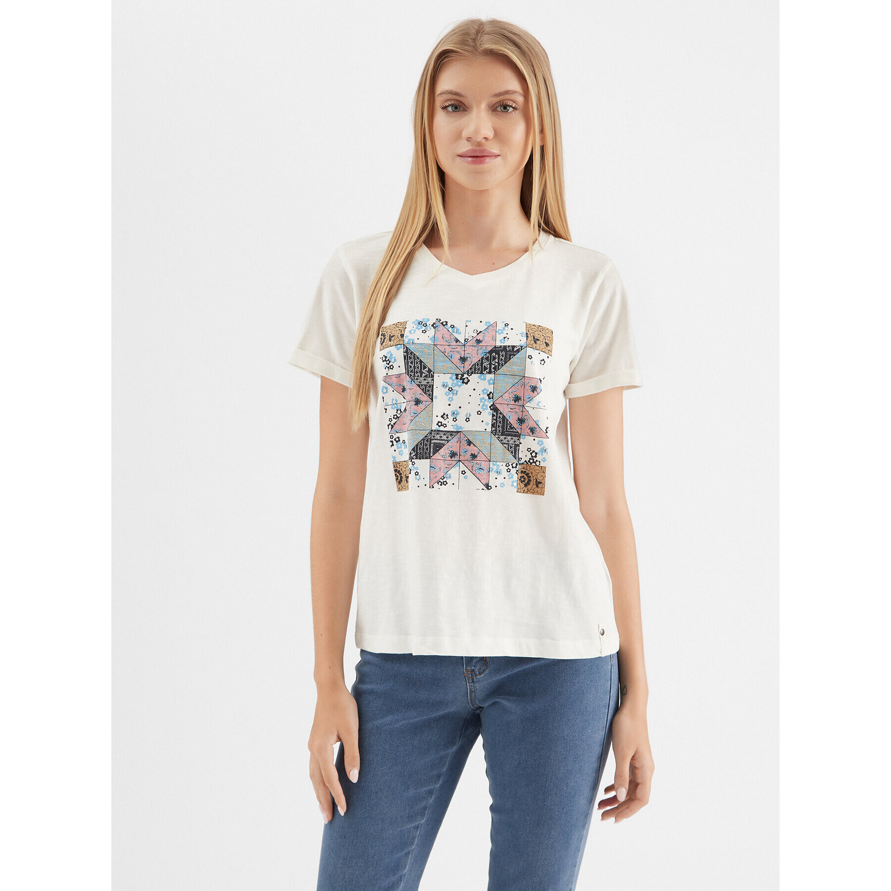 Cream Тишърт CRKadence 10611026 Екрю Regular Fit - Pepit.bg