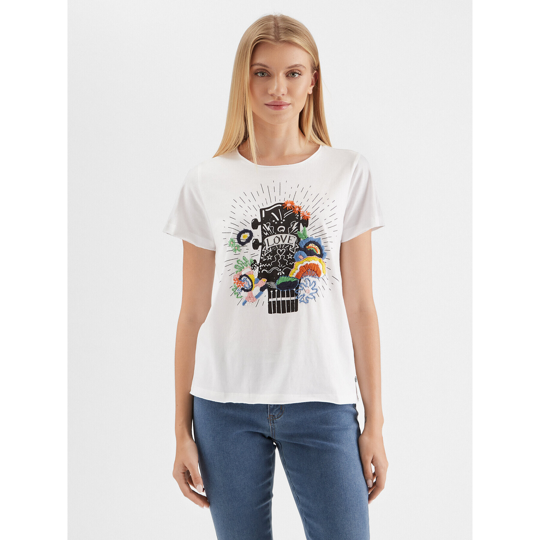 Cream Тишърт CRSane 10611022 Бял Regular Fit - Pepit.bg