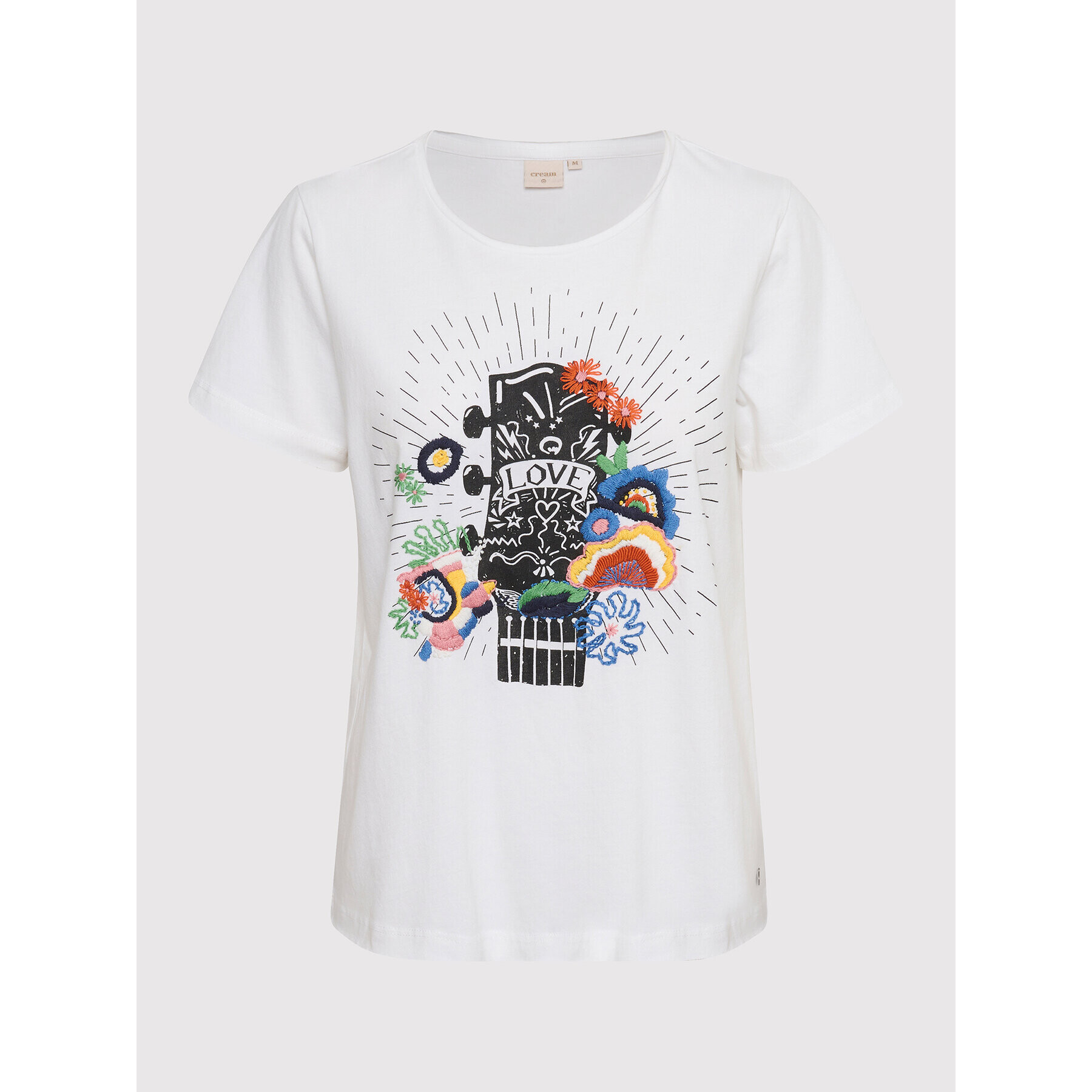 Cream Тишърт CRSane 10611022 Бял Regular Fit - Pepit.bg