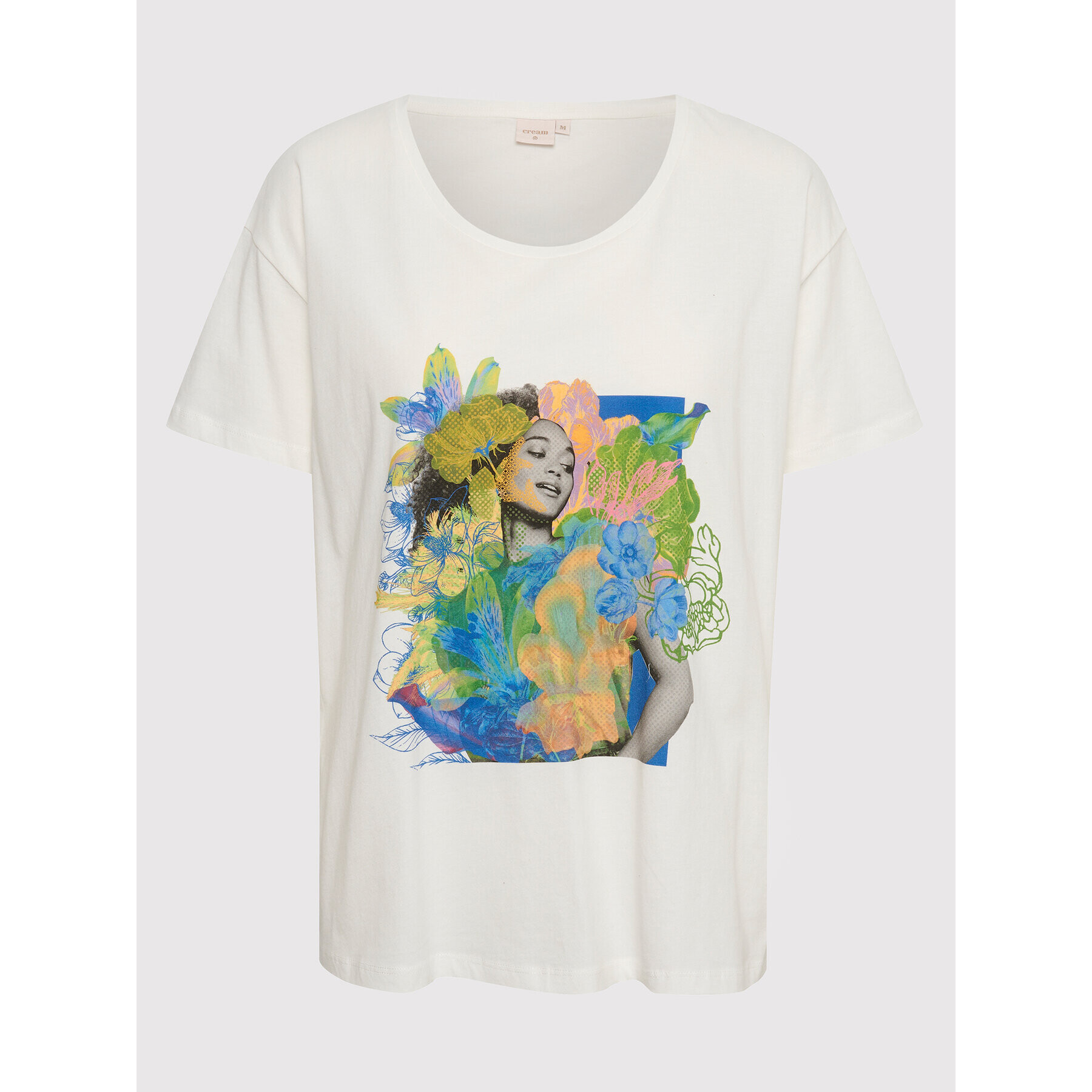 Cream Тишърт CRZera 10611112 Бял Relaxed Fit - Pepit.bg