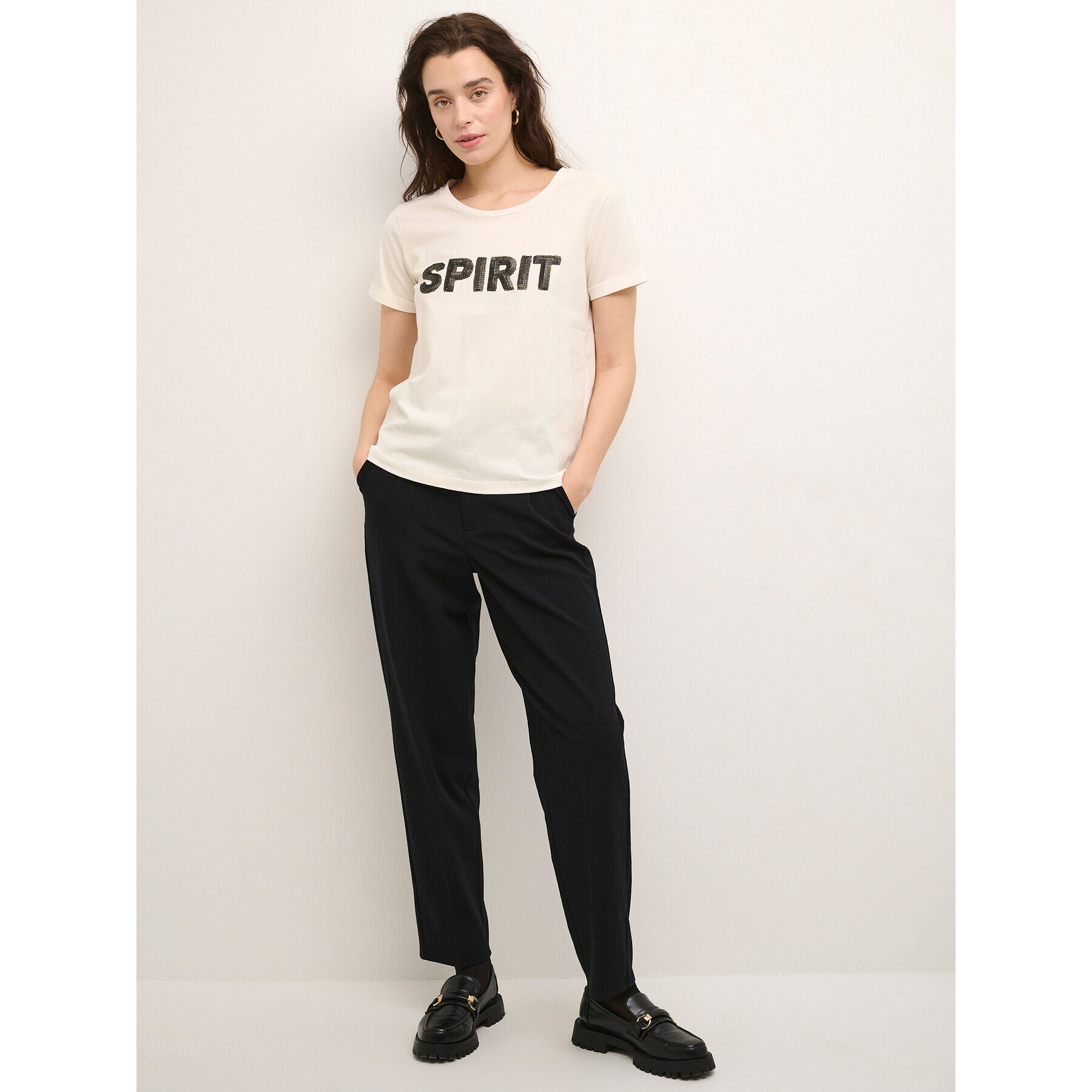Cream Тишърт Tris 10610815 Бял Regular Fit - Pepit.bg