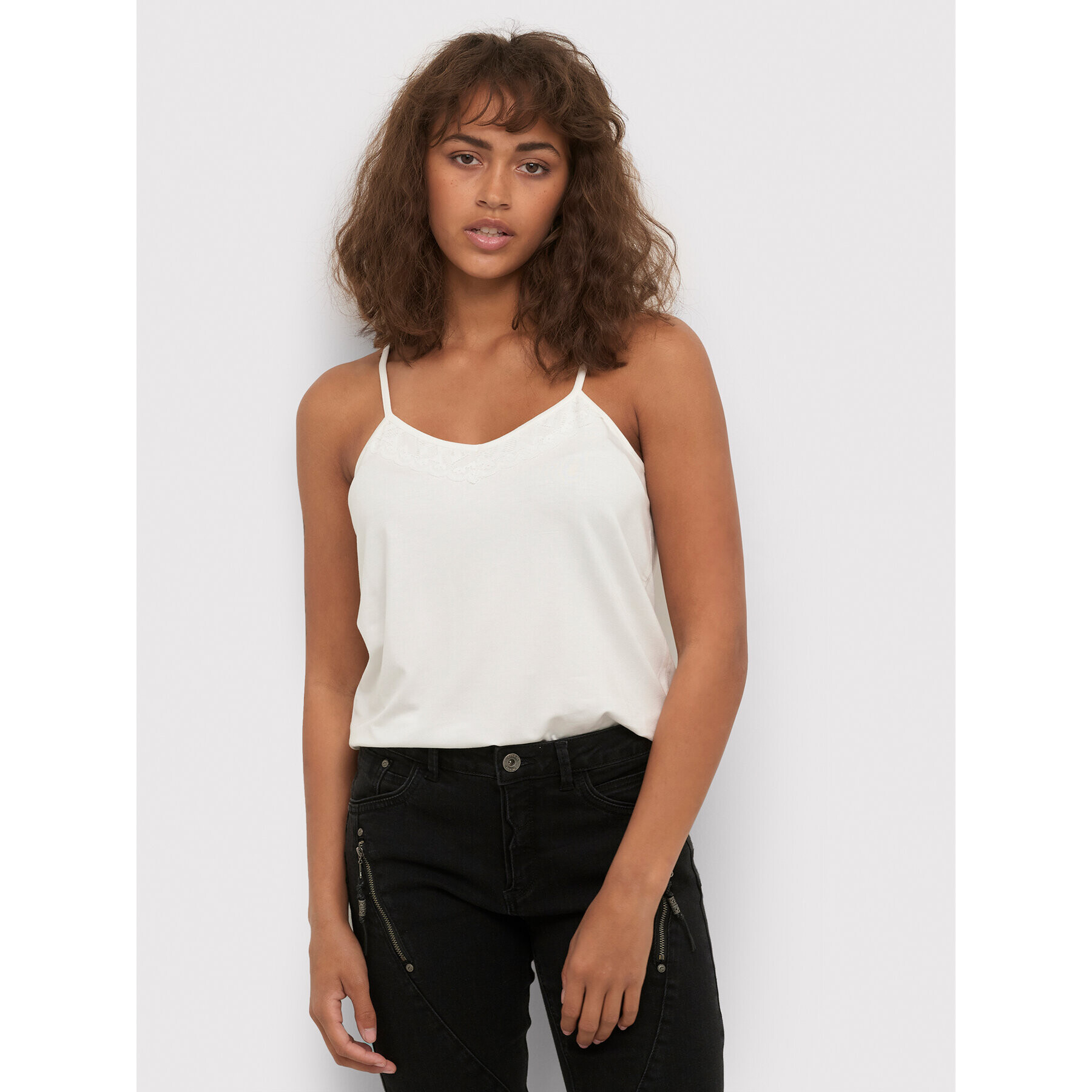Cream топ CRTrulla 10610677 Бял Slim Fit - Pepit.bg
