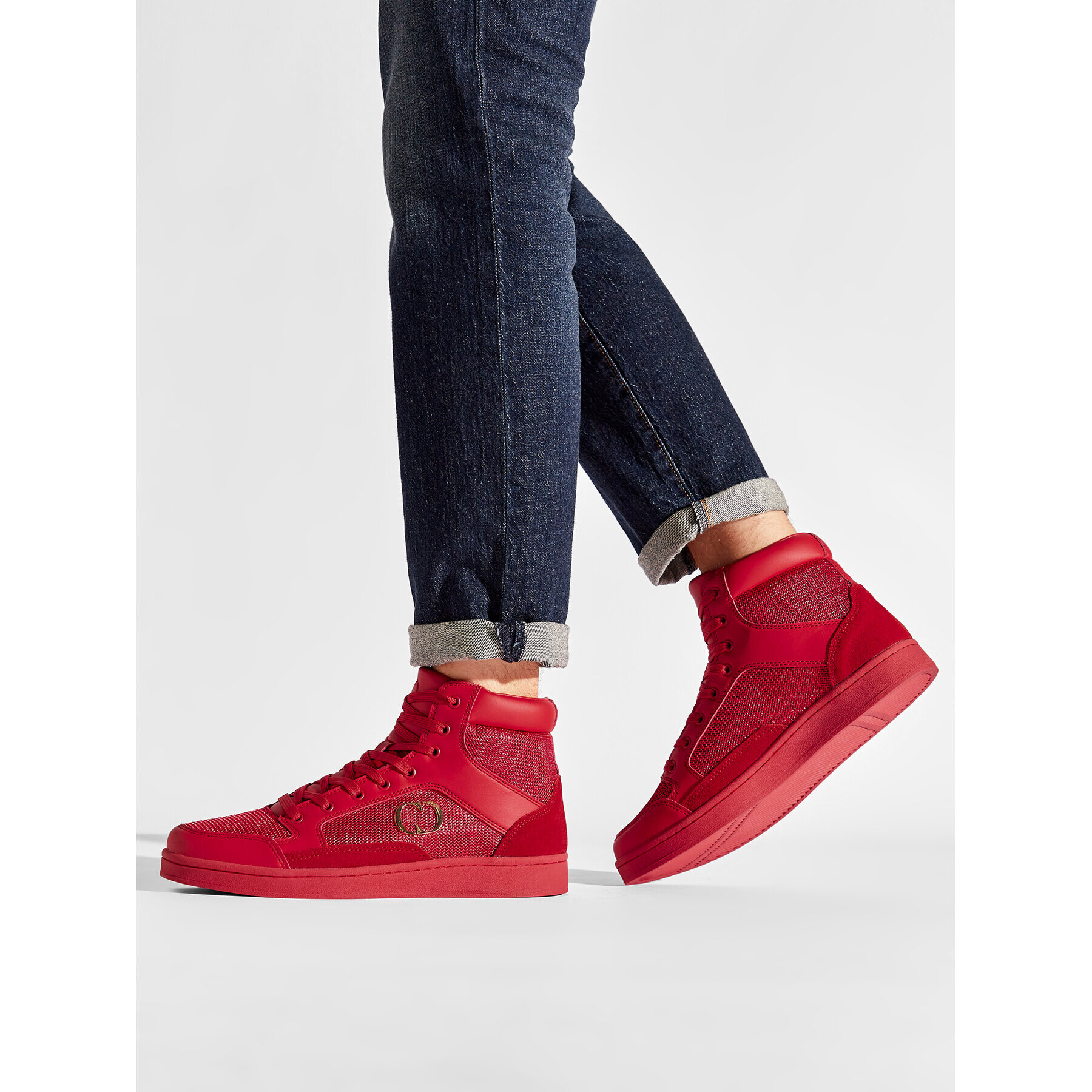 Criminal Damage Сникърси Craft High Top Trainer Червен - Pepit.bg