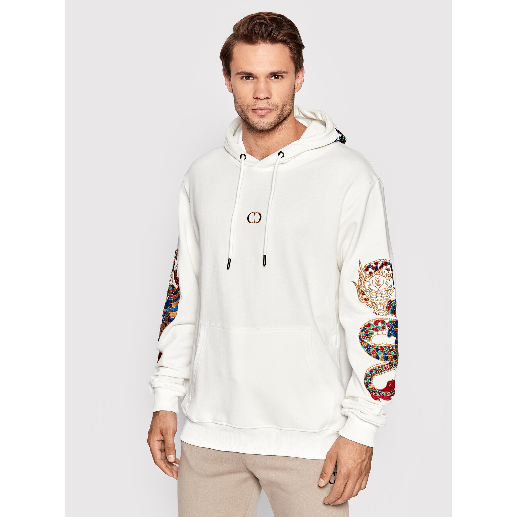 Criminal Damage Суитшърт Gold Dragon GDHOW21 Бял Regular Fit - Pepit.bg