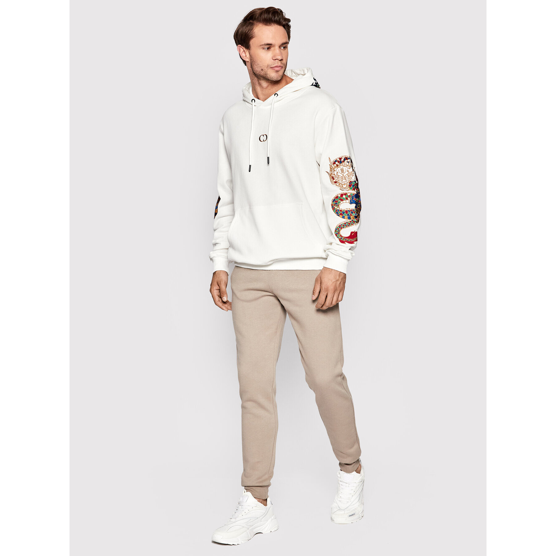 Criminal Damage Суитшърт Gold Dragon GDHOW21 Бял Regular Fit - Pepit.bg