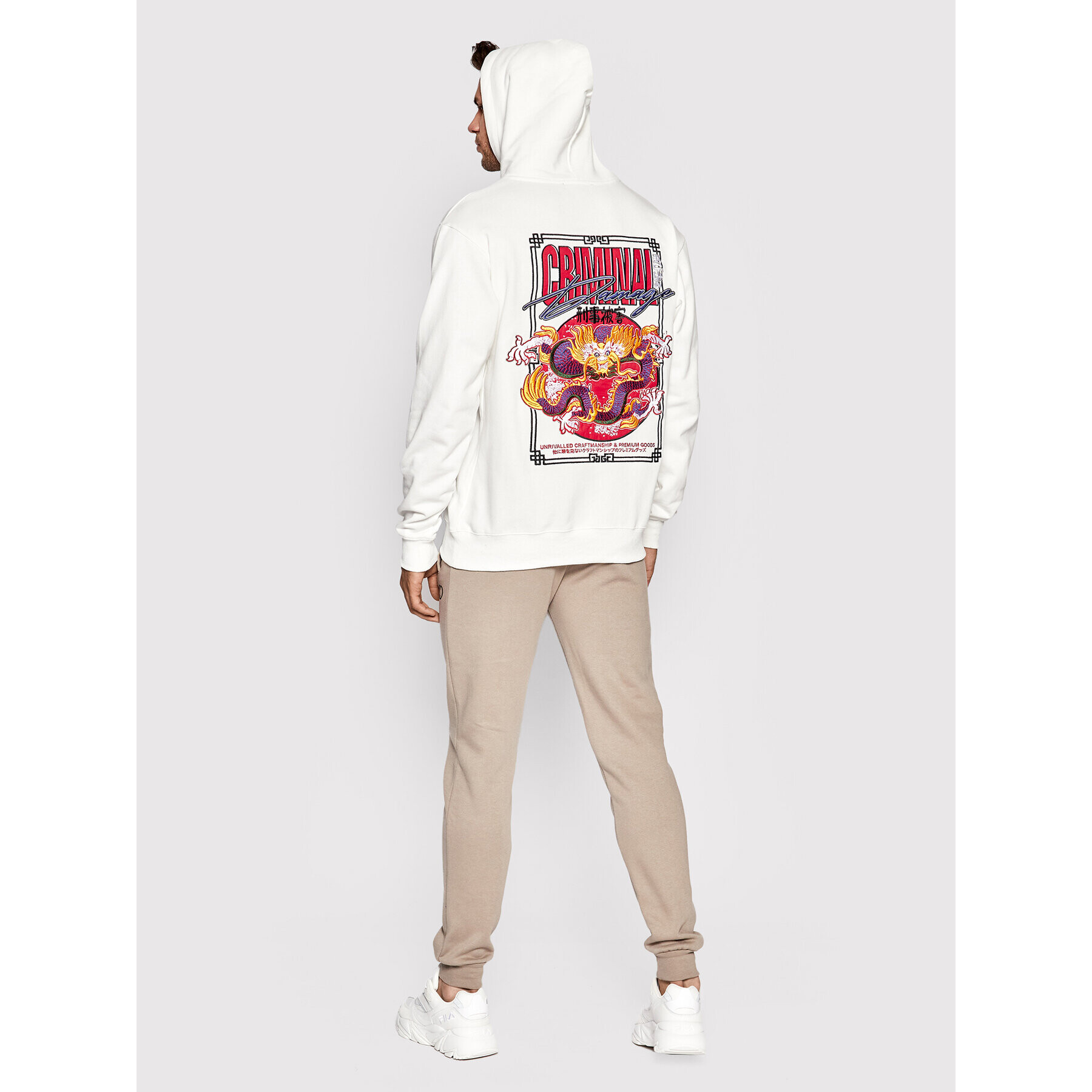 Criminal Damage Суитшърт Mystic Dragon MDHW22 Бял Regular Fit - Pepit.bg