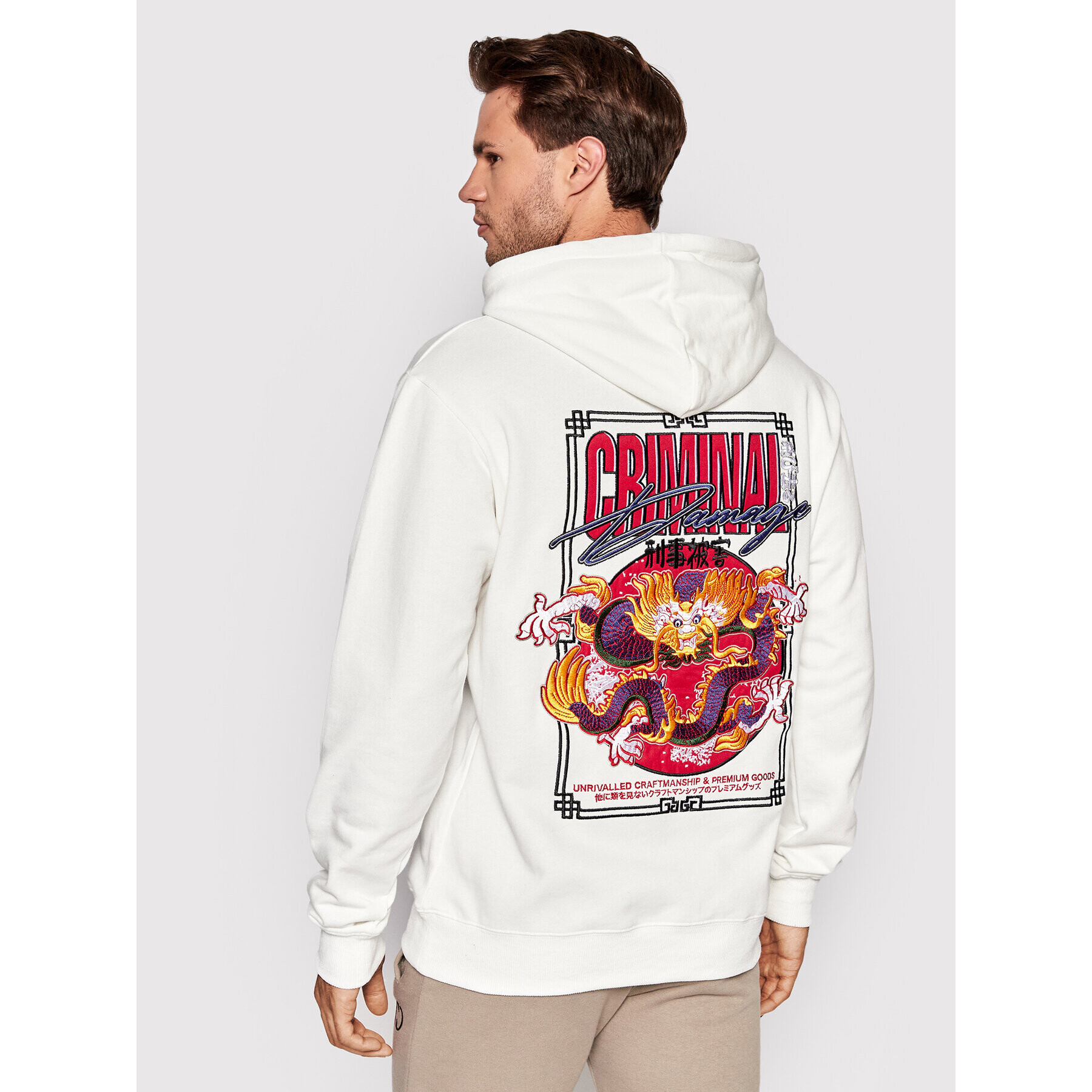 Criminal Damage Суитшърт Mystic Dragon MDHW22 Бял Regular Fit - Pepit.bg