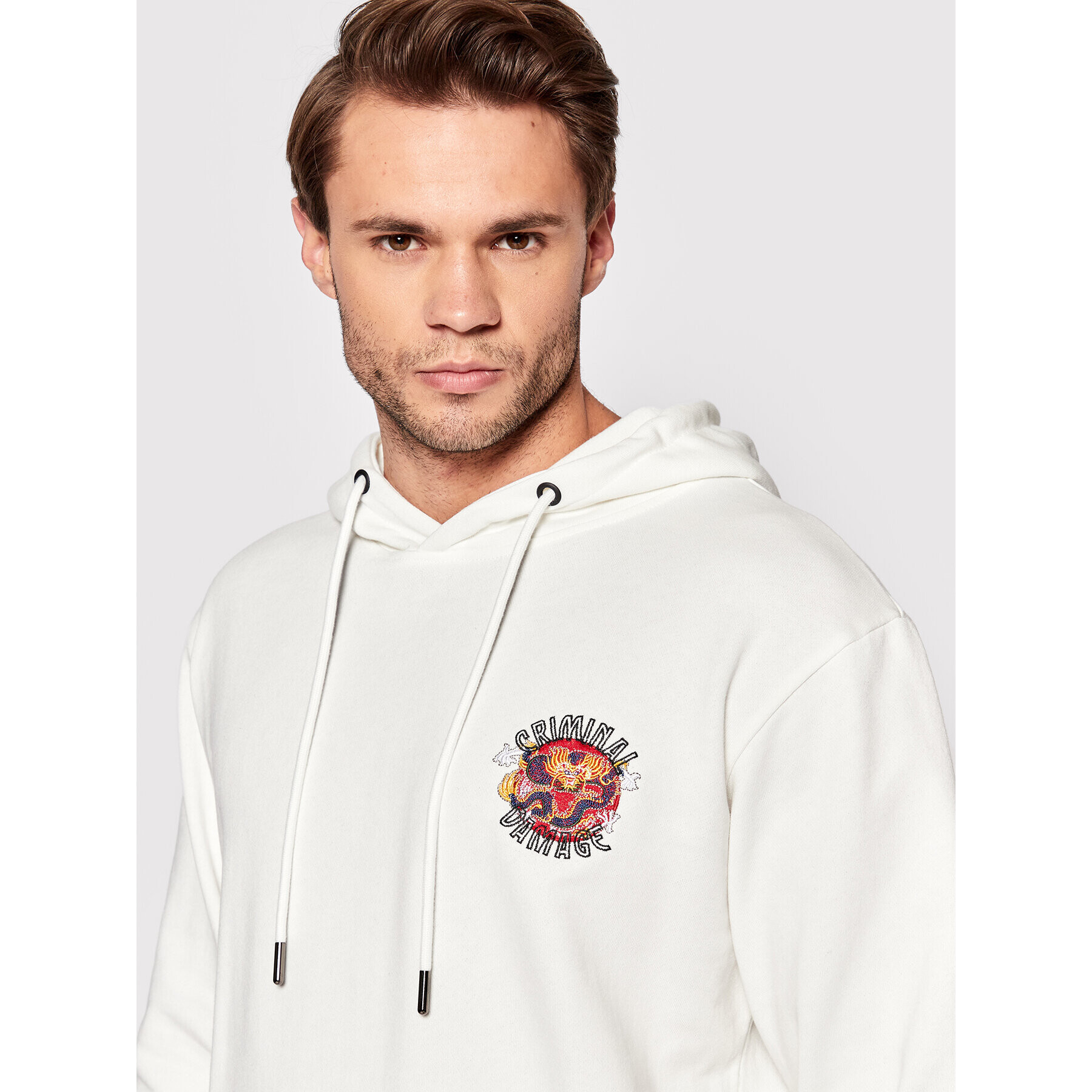 Criminal Damage Суитшърт Mystic Dragon MDHW22 Бял Regular Fit - Pepit.bg