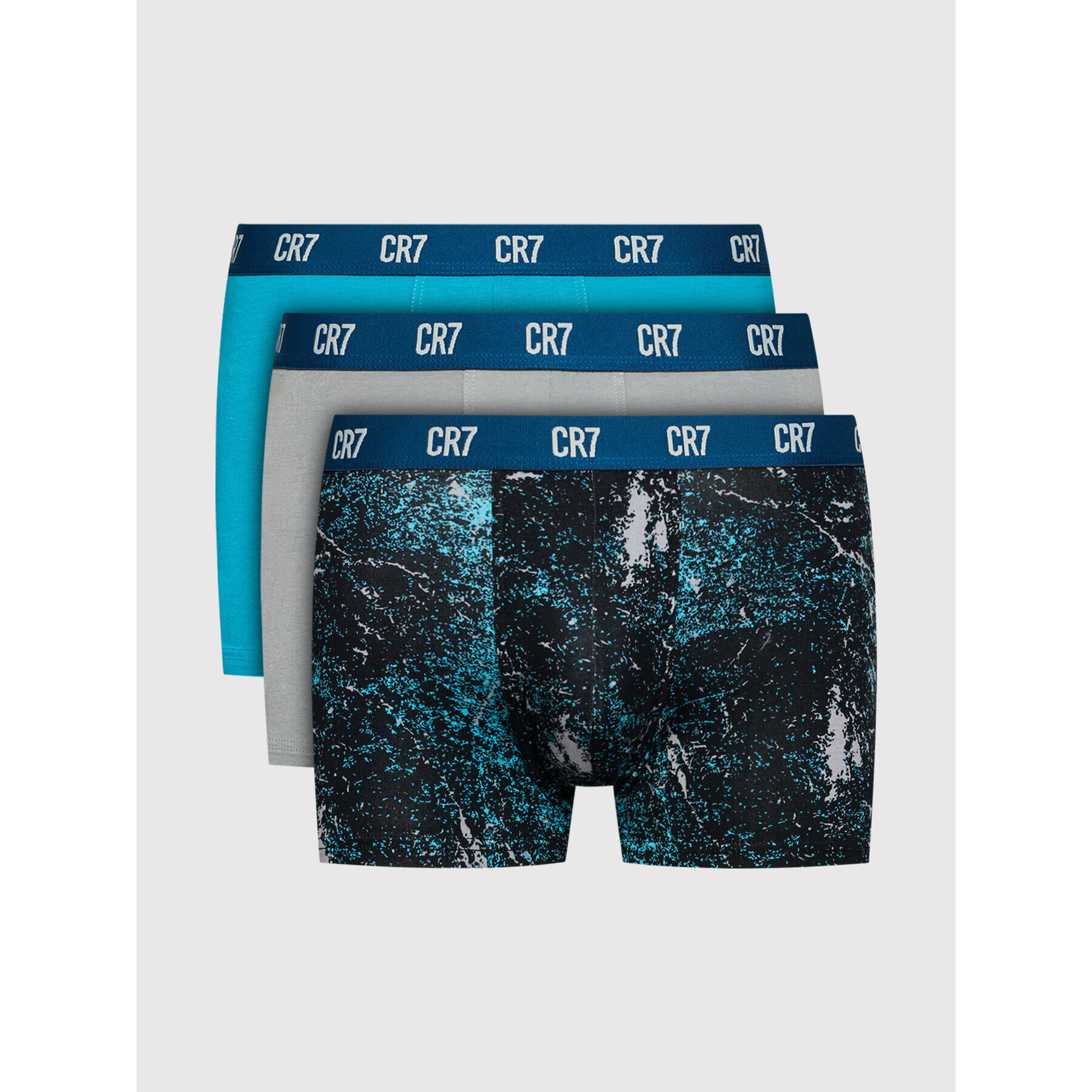Cristiano Ronaldo CR7 Комплект 3 чифта боксерки Basic W Aop Trunk 3-Pack 8110-49-711 Син - Pepit.bg