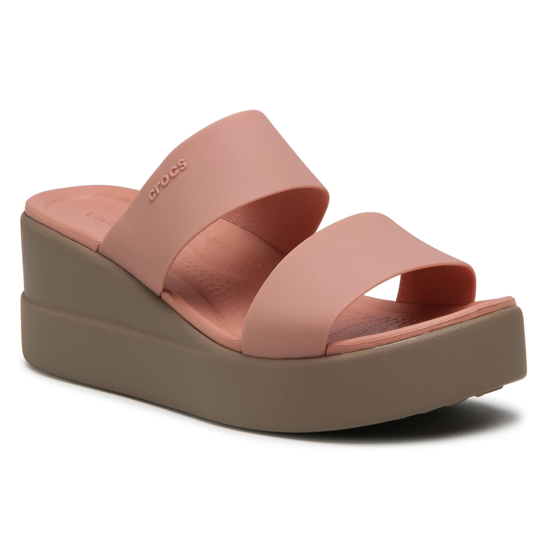 Crocs Чехли Brooklyn Mid Wedge W 206219 Розов - Pepit.bg