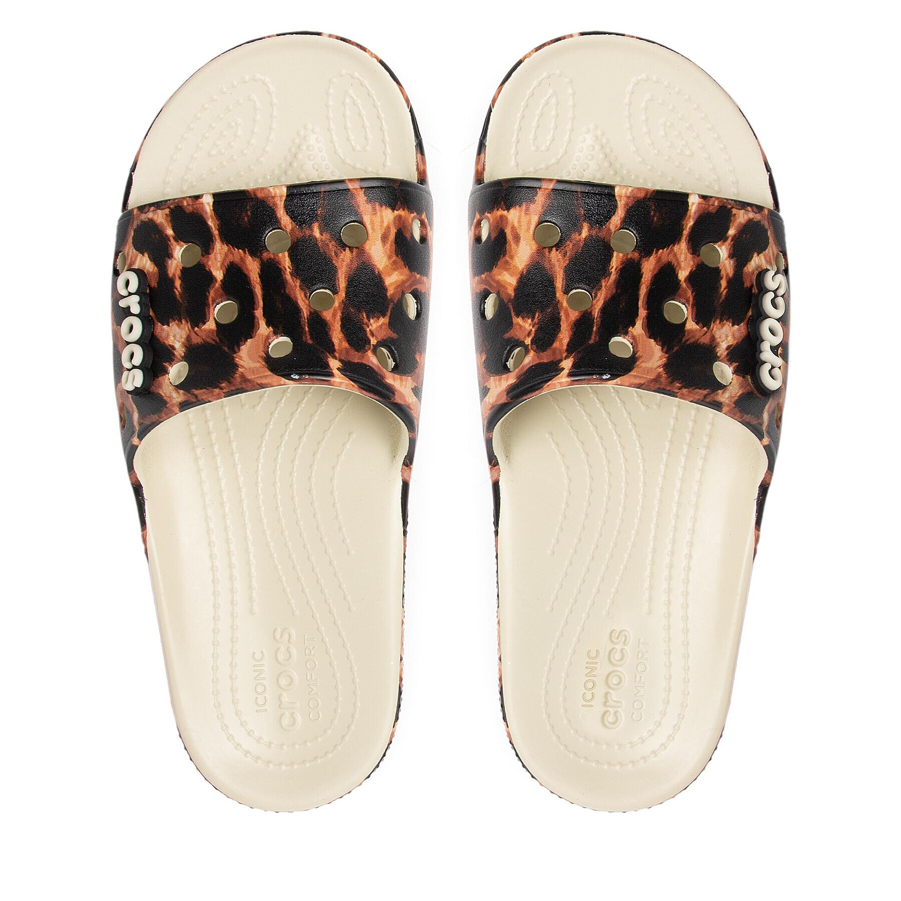 Crocs Чехли Classic Animal Remix Slide 207841 Бежов - Pepit.bg