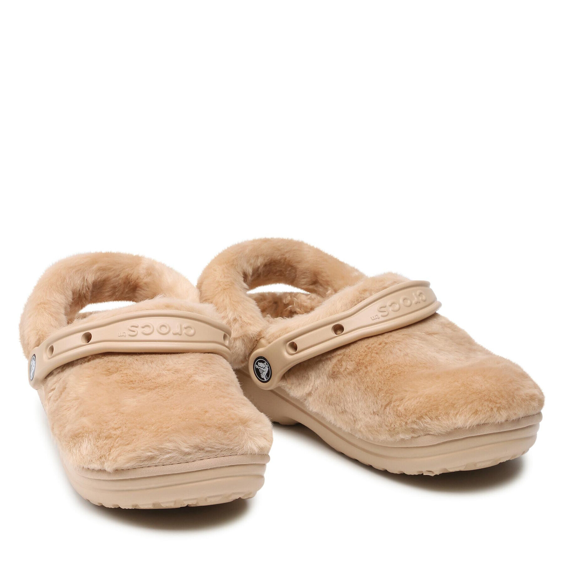 Crocs Чехли Classic Fur Sure 207303 Бежов - Pepit.bg