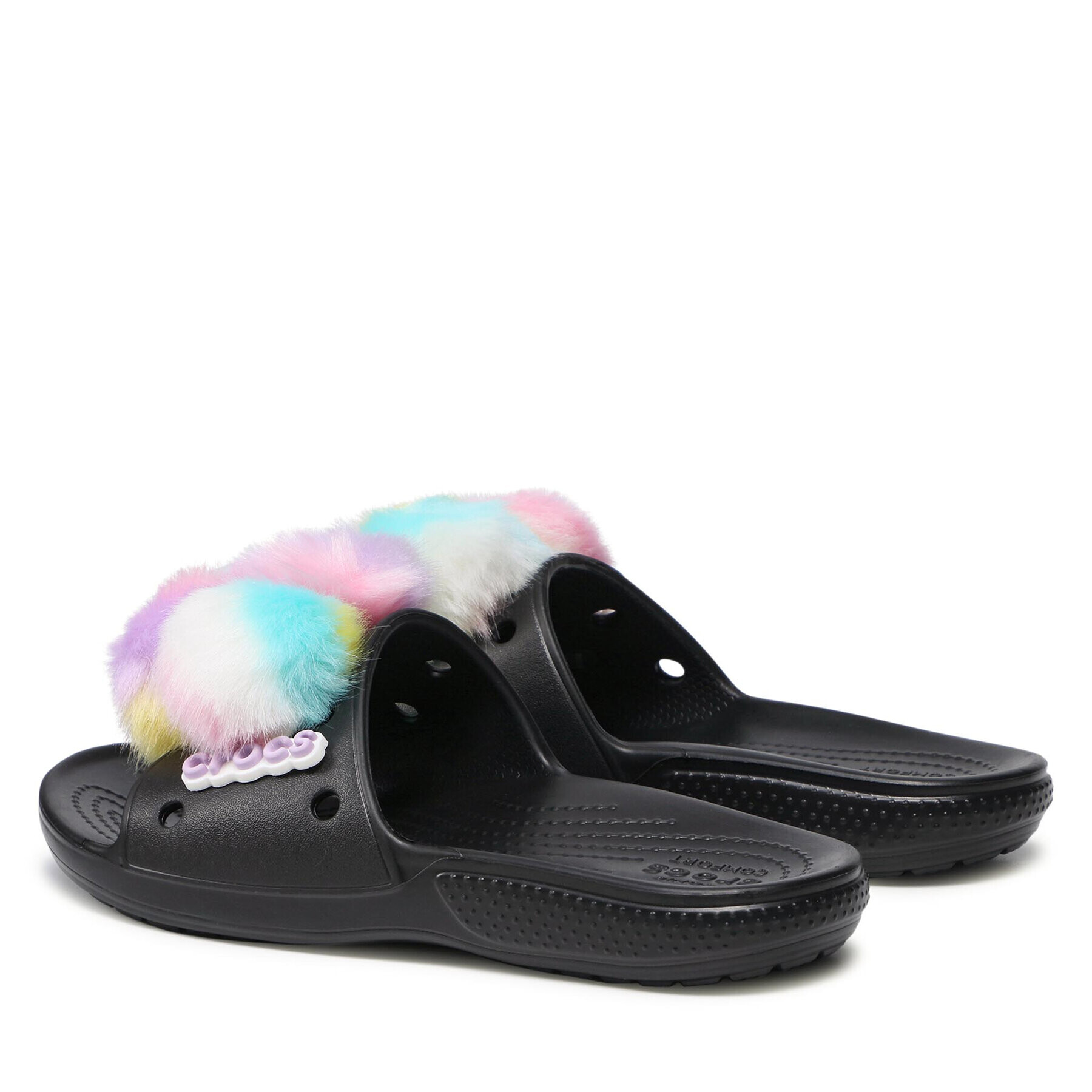 Crocs Чехли Classic Fur Sure Slide 207406 Черен - Pepit.bg