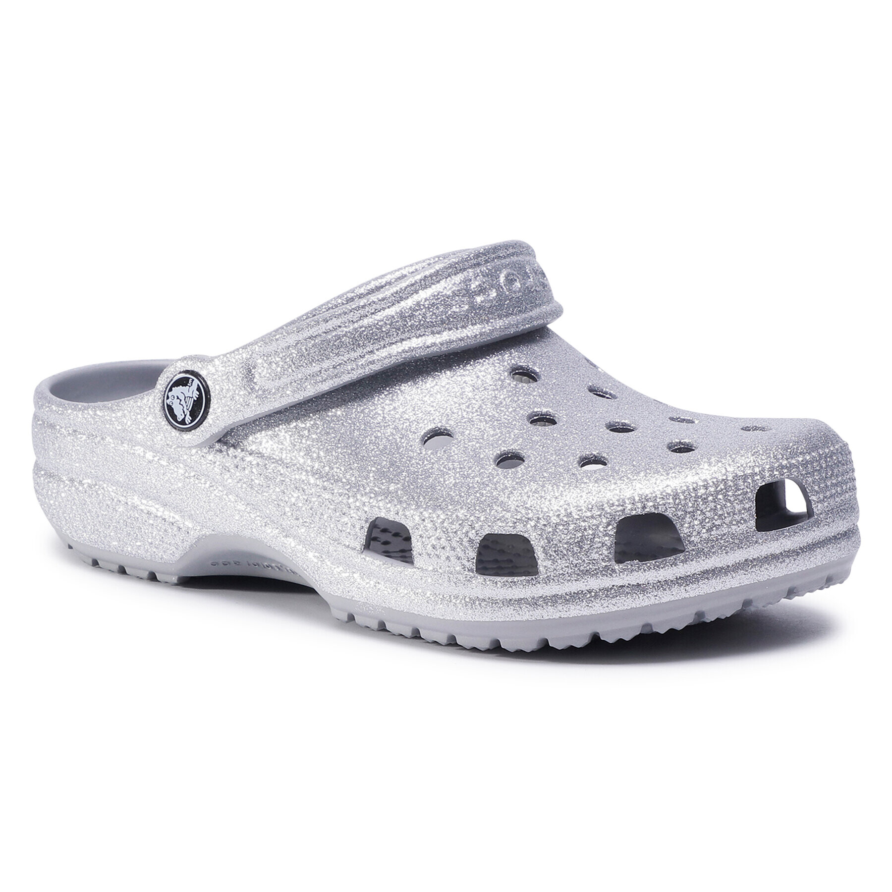 Crocs Чехли Classic Glitter Clog 205942 Сребрист - Pepit.bg