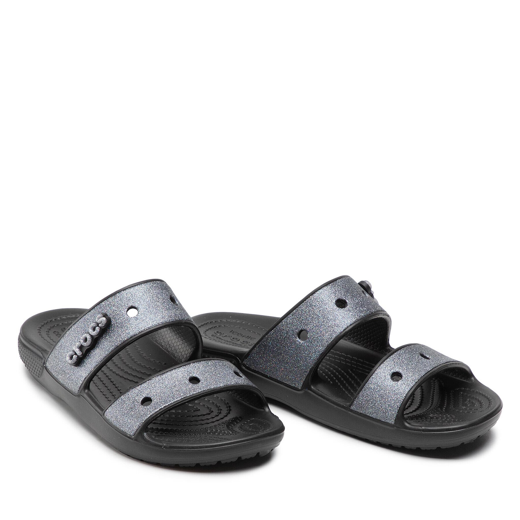 Crocs Чехли Classic Glitter II Sandal 207769 Черен - Pepit.bg