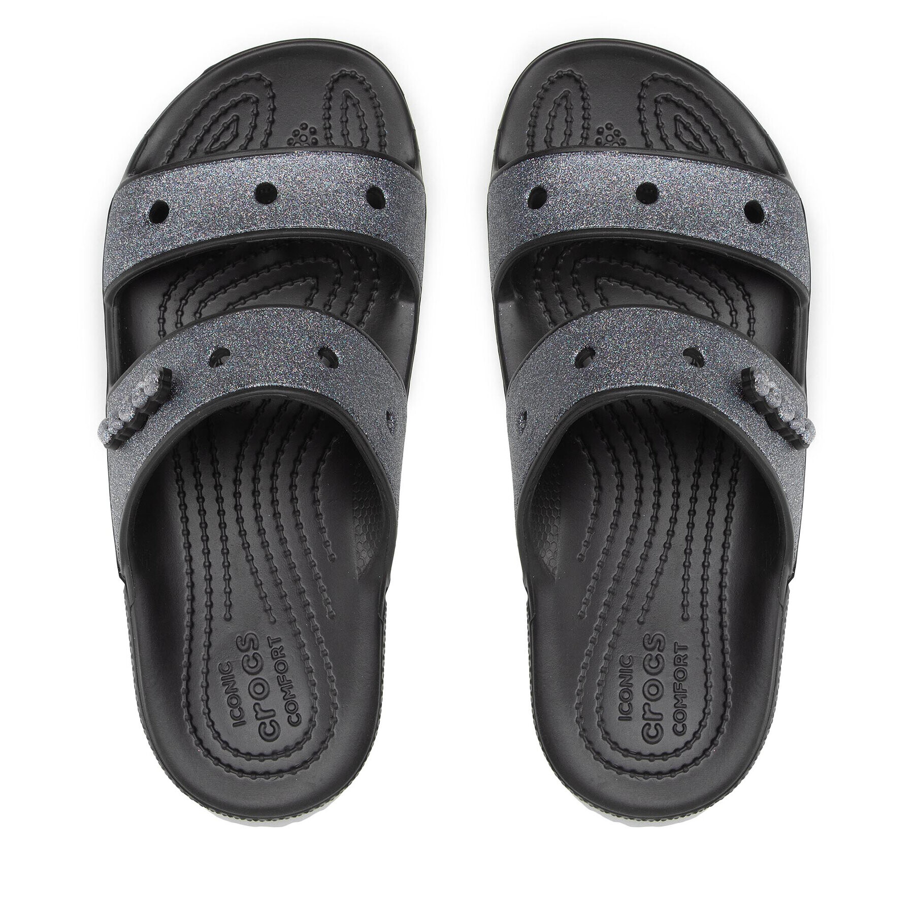 Crocs Чехли Classic Glitter II Sandal 207769 Черен - Pepit.bg
