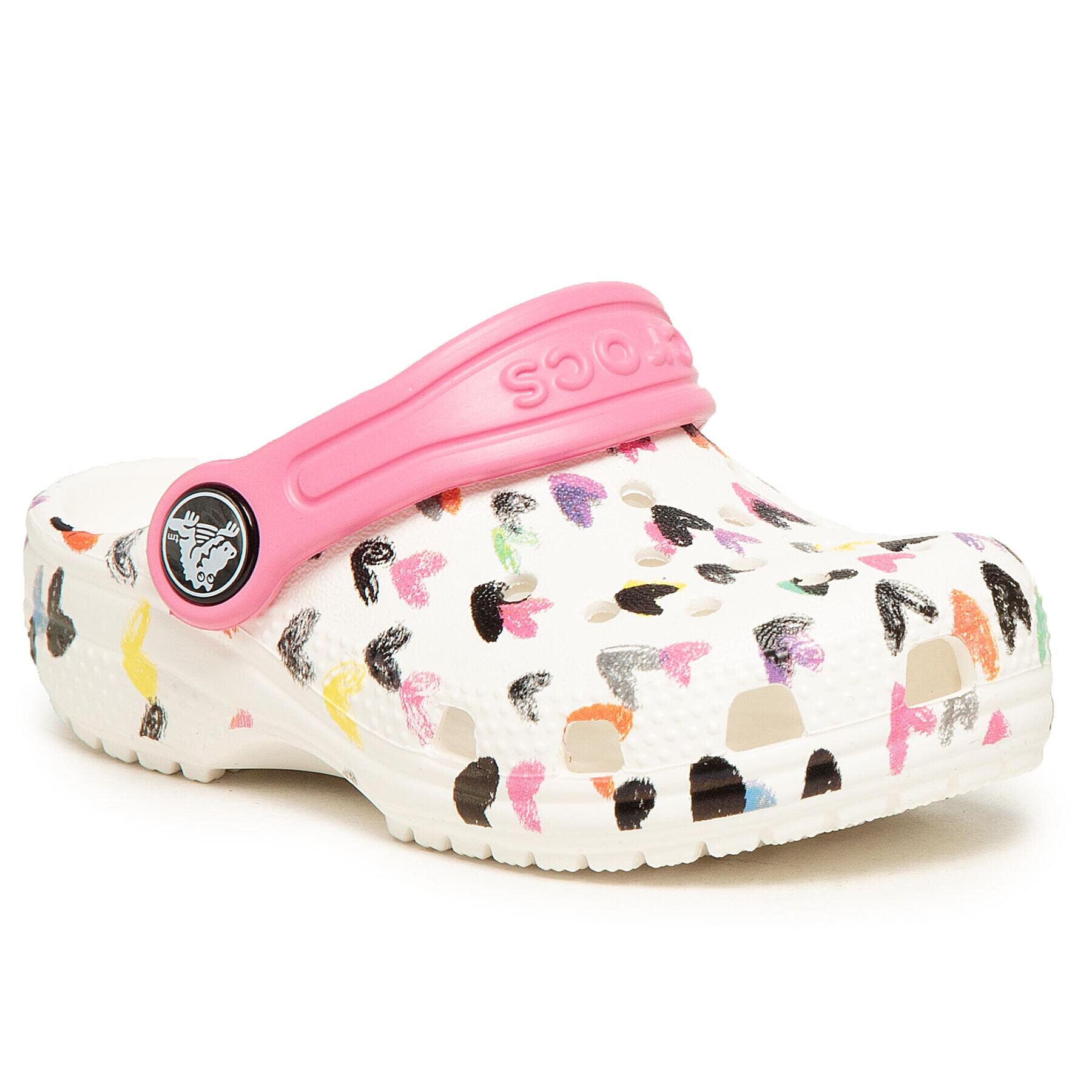 Crocs Чехли Classic Heart Print Clog K 207000 Бял - Pepit.bg