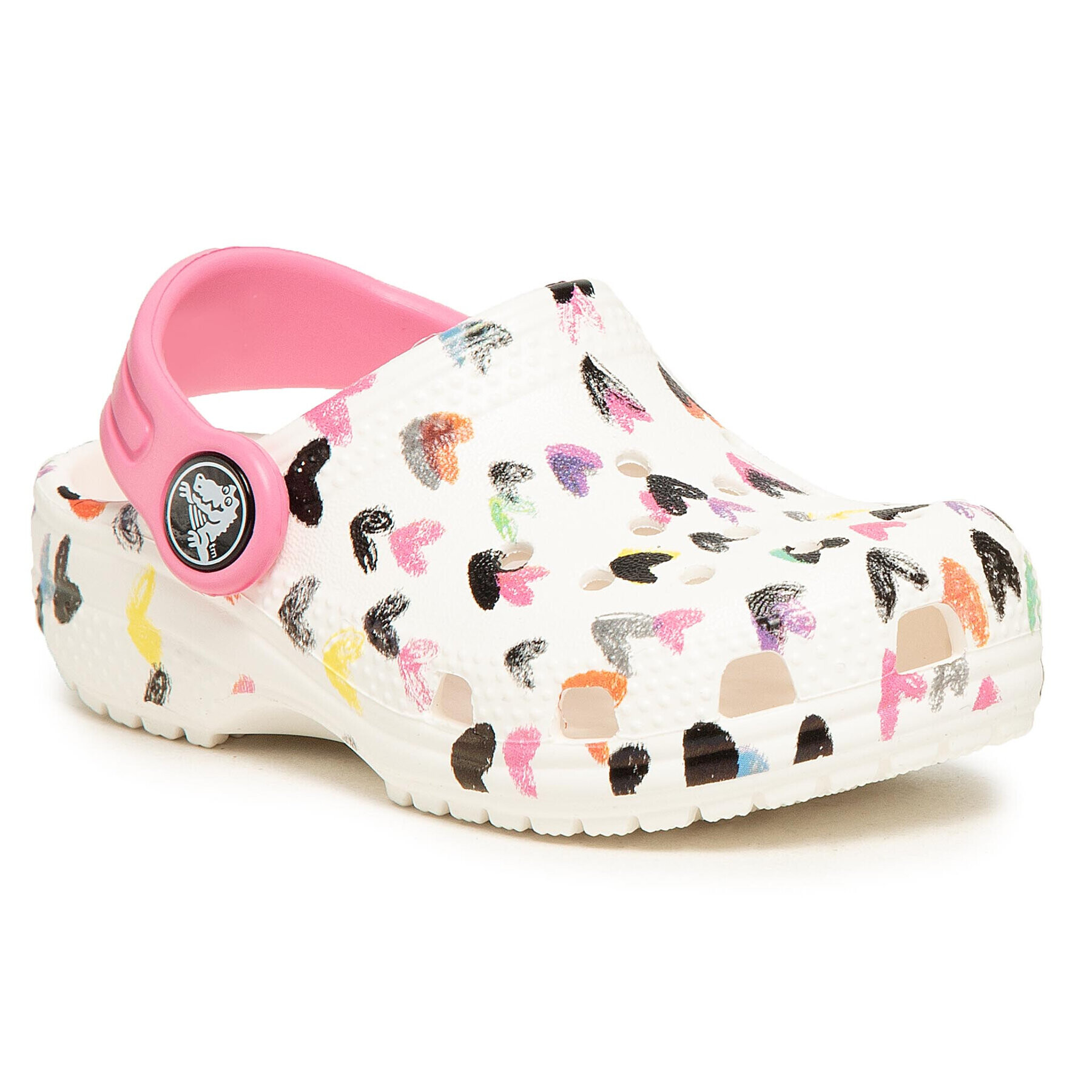 Crocs Чехли Classic Heart Print Clog K 207000 Бял - Pepit.bg