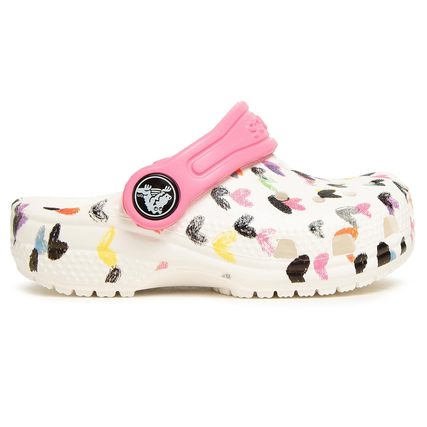 Crocs Чехли Classic Heart Print Clog K 207000 Бял - Pepit.bg