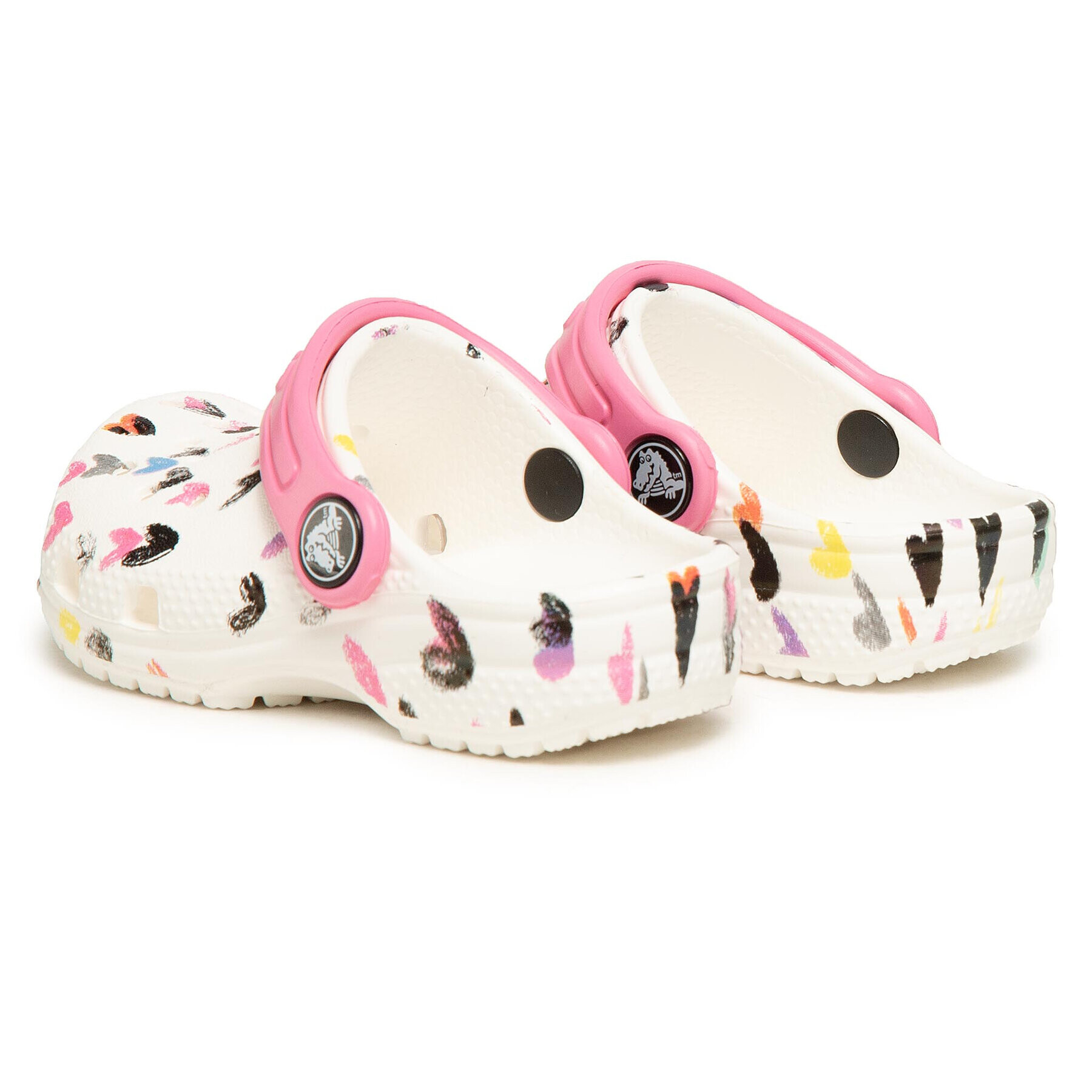 Crocs Чехли Classic Heart Print Clog K 207000 Бял - Pepit.bg