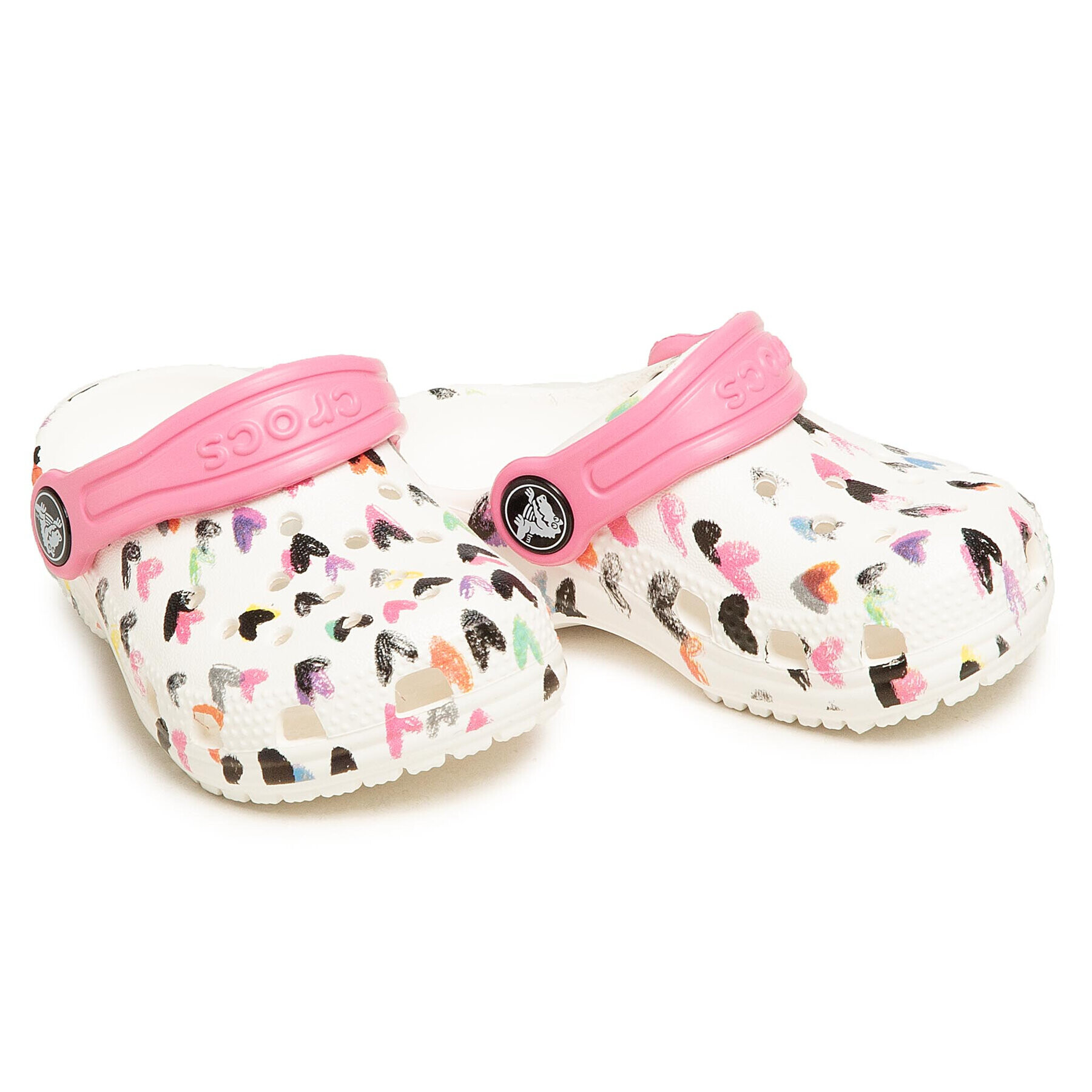 Crocs Чехли Classic Heart Print Clog K 207000 Бял - Pepit.bg