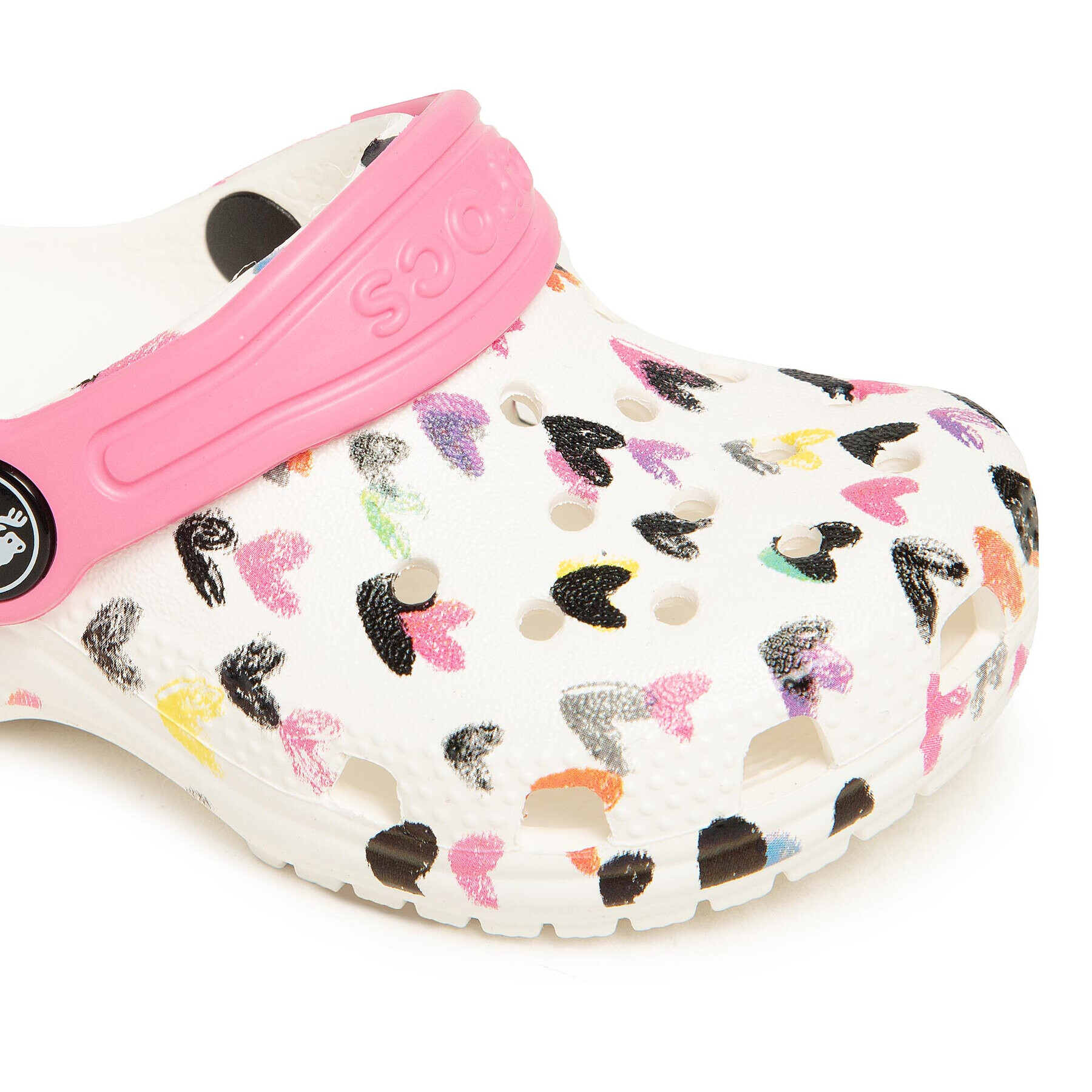 Crocs Чехли Classic Heart Print Clog K 207000 Бял - Pepit.bg