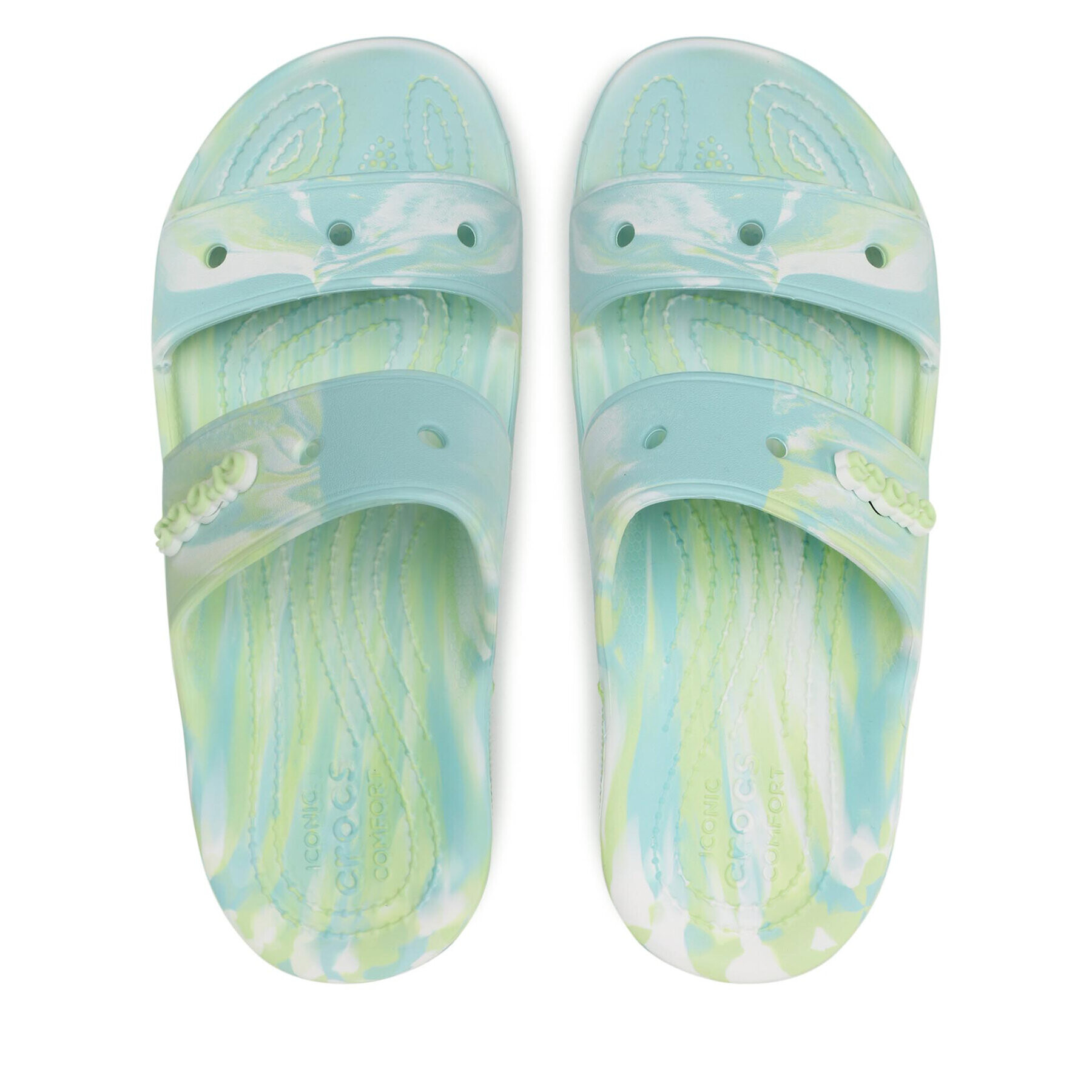 Crocs Чехли Classic Marbled Sandal 207701 Зелен - Pepit.bg