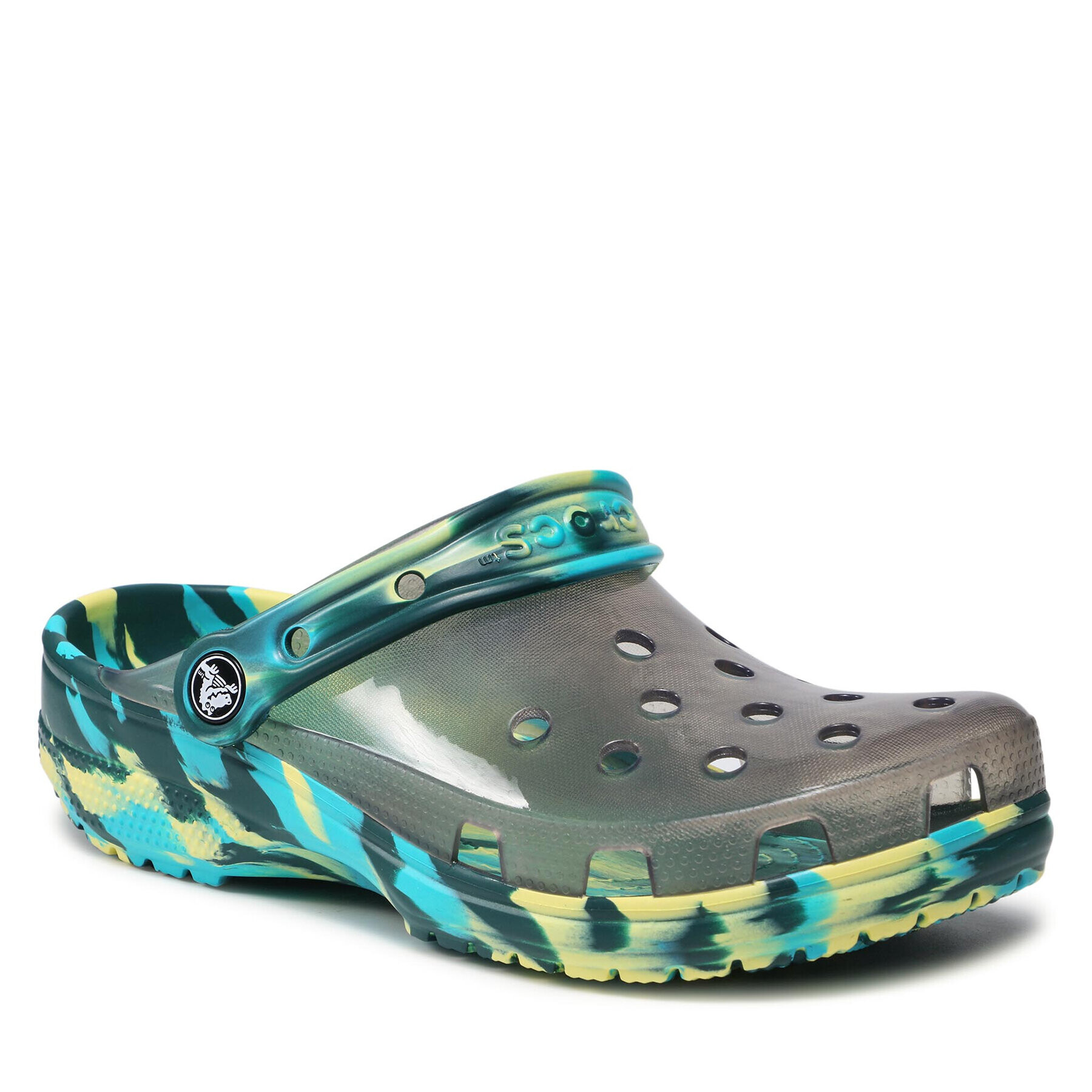 Crocs Чехли Classic Translucent Marbled Clog 207407 Зелен - Pepit.bg