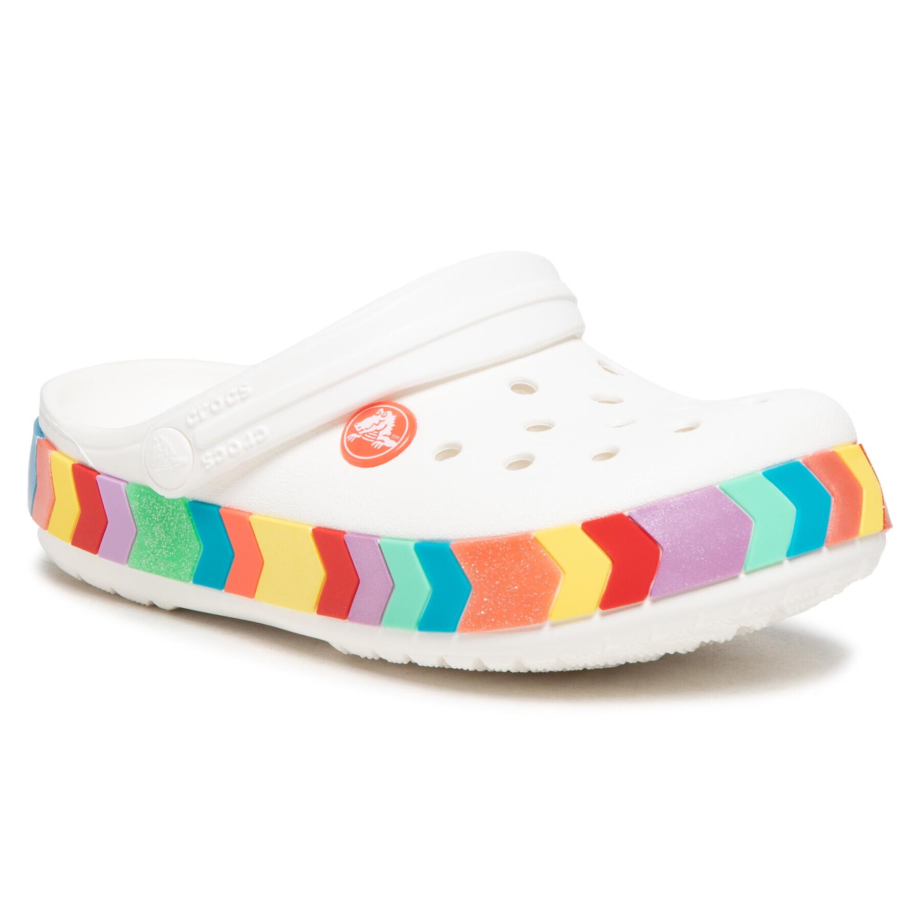Crocs Чехли Crocband Chevron Beaded Clog K 207007 Бял - Pepit.bg