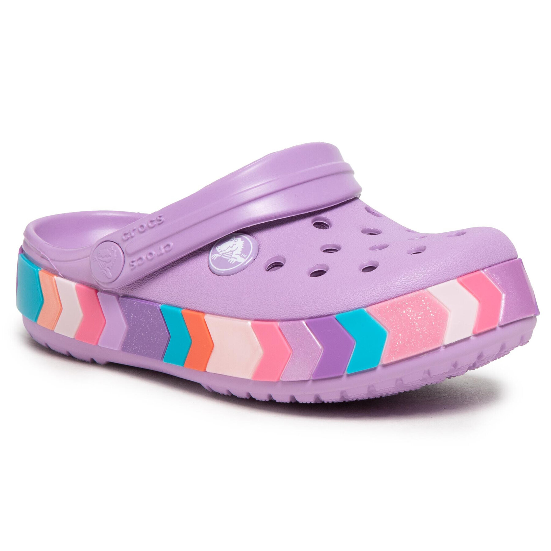 Crocs Чехли Crocband Chevron Beaded Clog K 207007 Виолетов - Pepit.bg