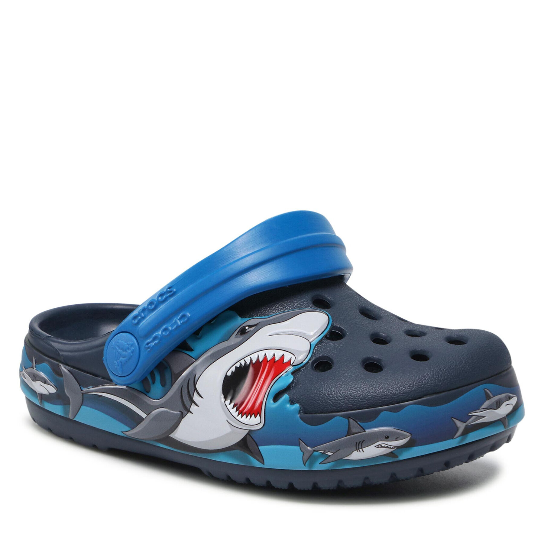 Crocs Чехли Fl Shark Lights Clog K 207070 Тъмносин - Pepit.bg