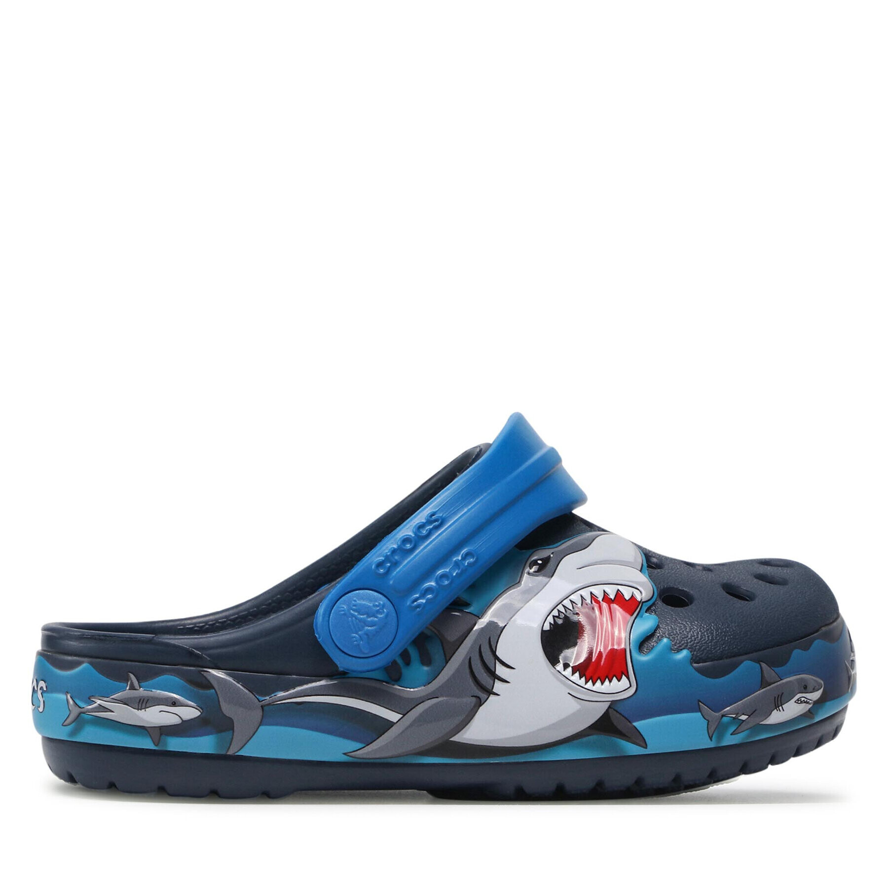 Crocs Чехли Fl Shark Lights Clog K 207070 Тъмносин - Pepit.bg